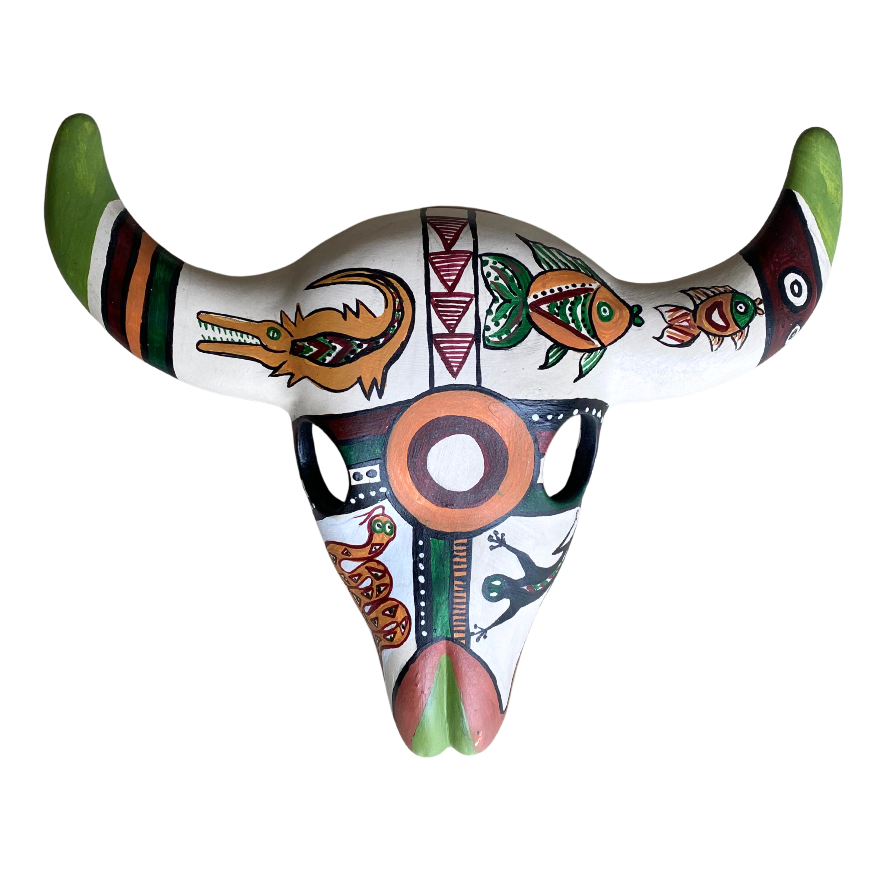 Colourful Painted Ceramic Skulls (Tribal)