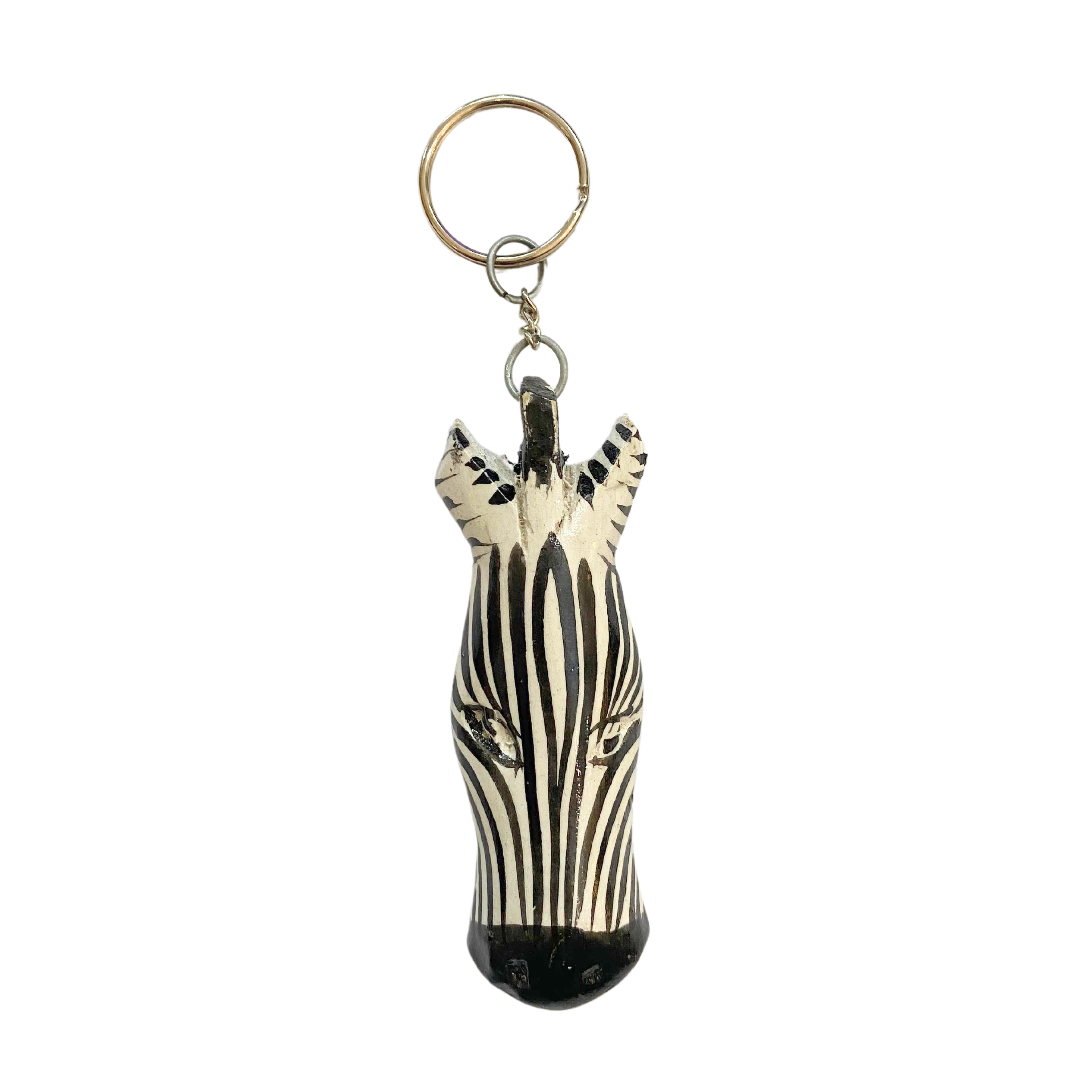 Wooden Zebra & Giraffe Keyring