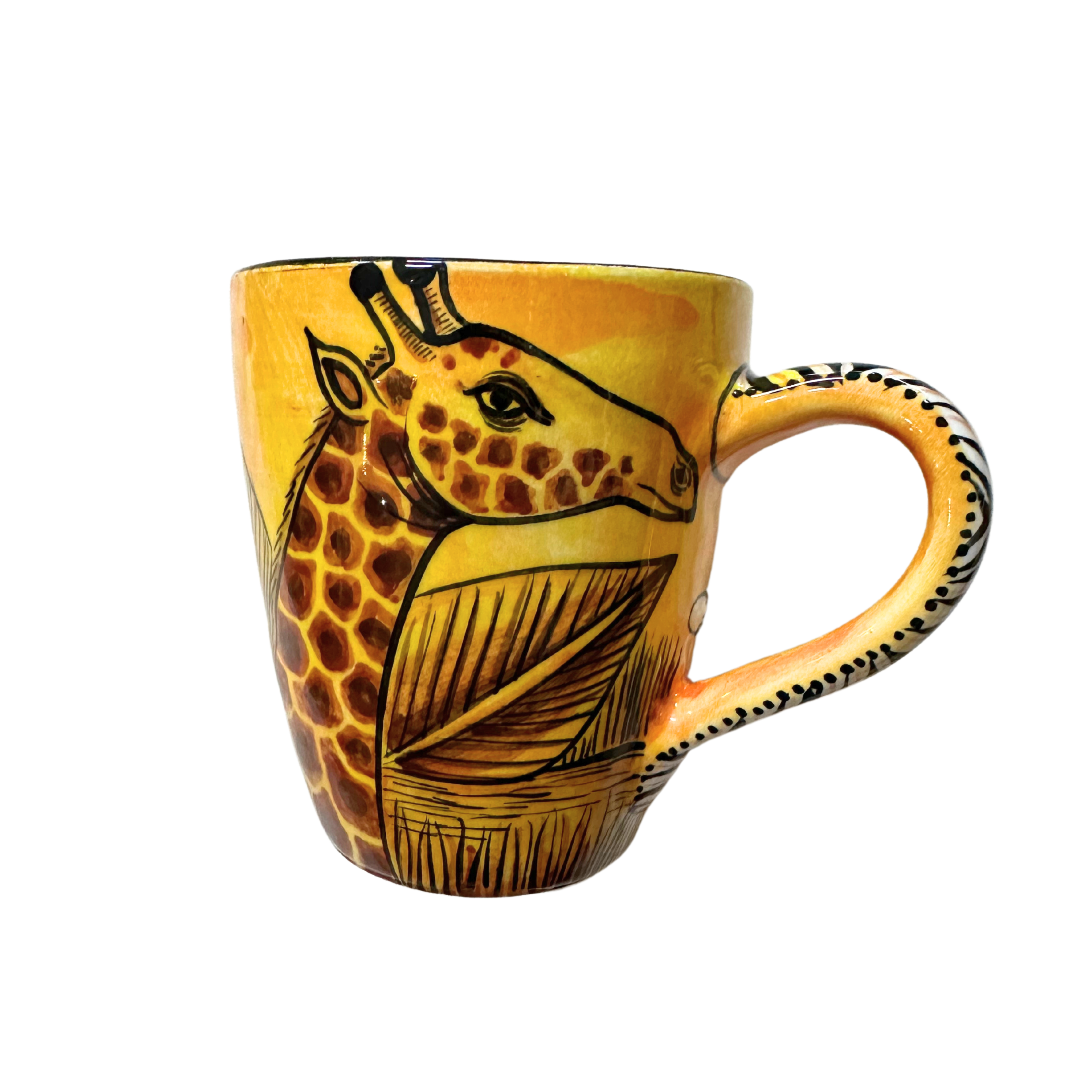 3D Hand Painted Ceramic Leopard Mug