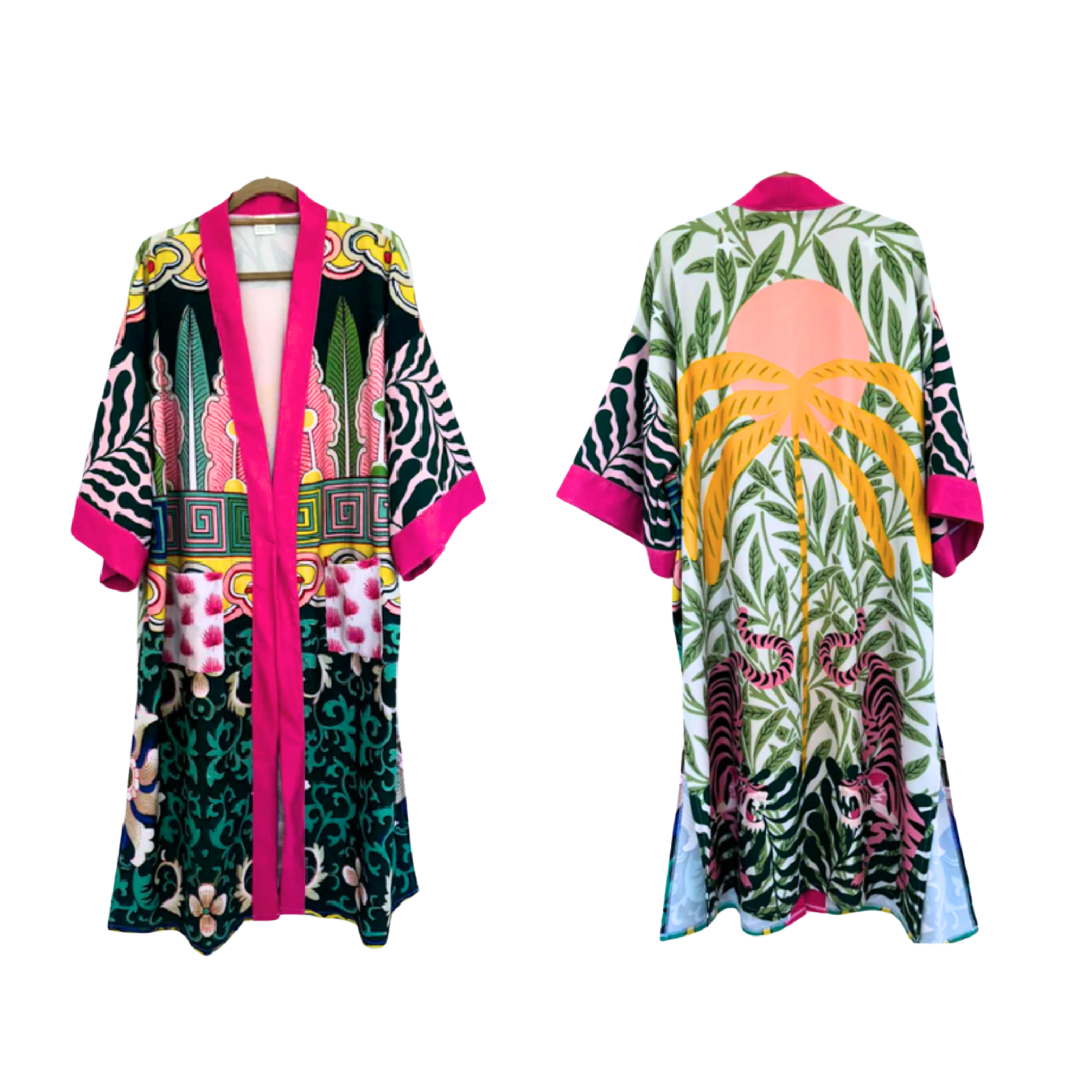 African Inspired Kimono - Pink Tiger