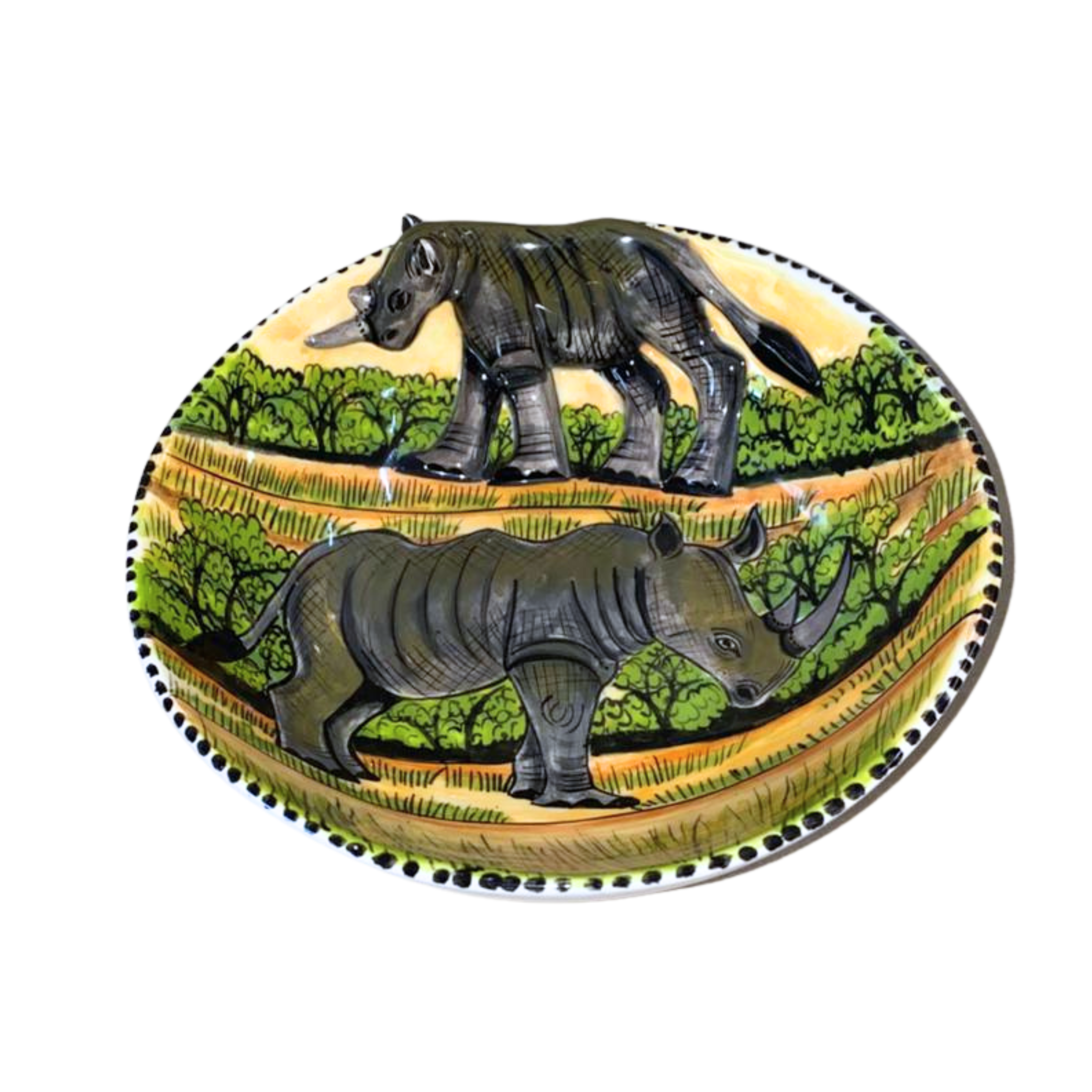 3D Animated Ceramic Rhino Bowl