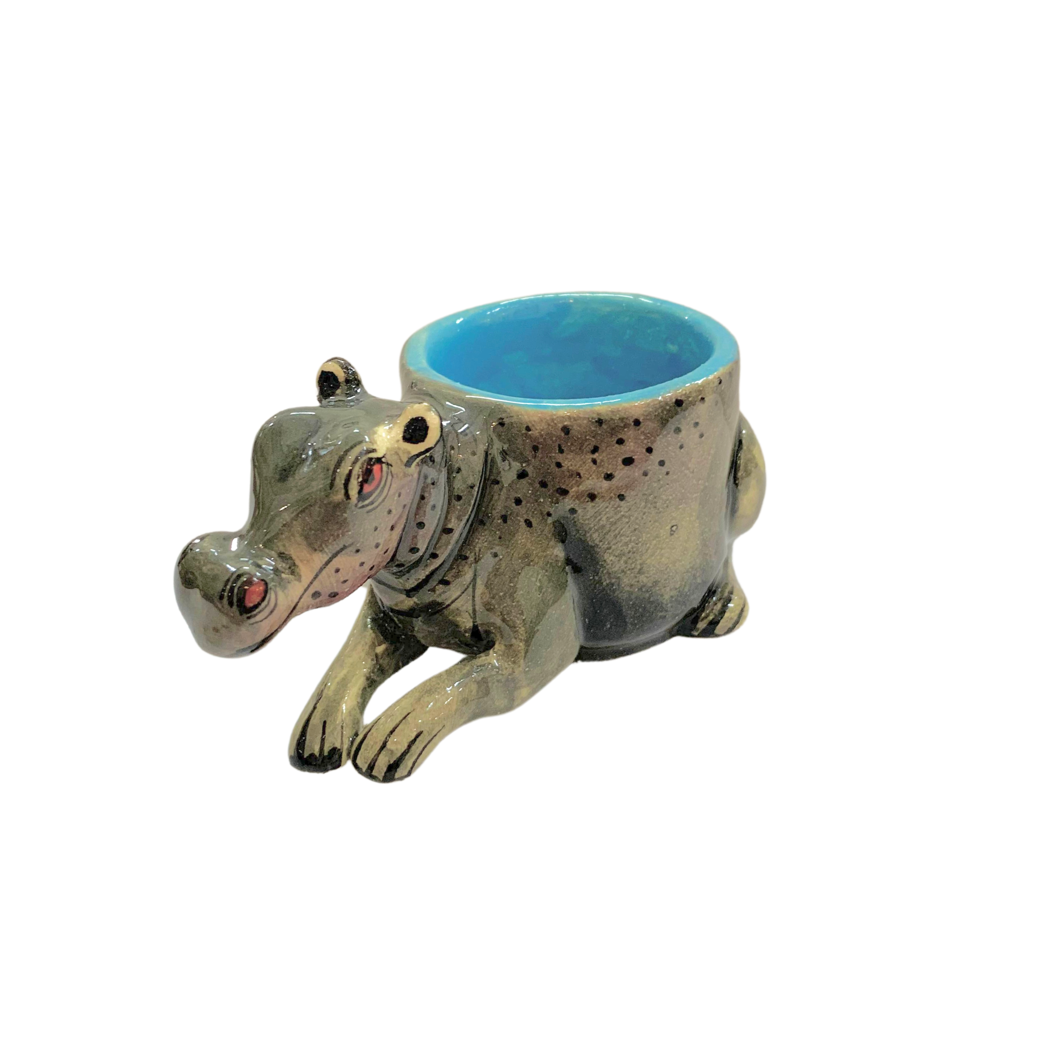 3D Ceramic Hippo Egg Cup