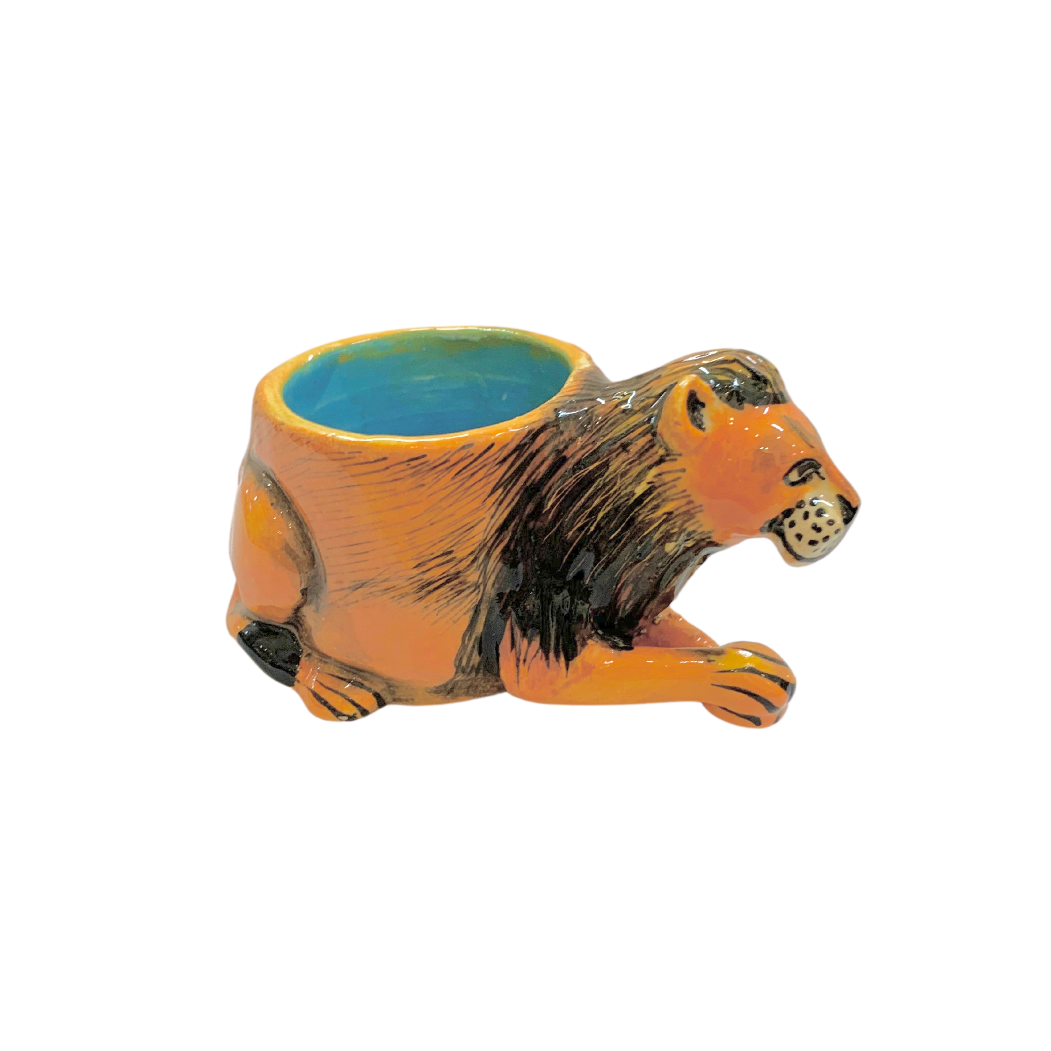 3D Ceramic Lion Egg Cup