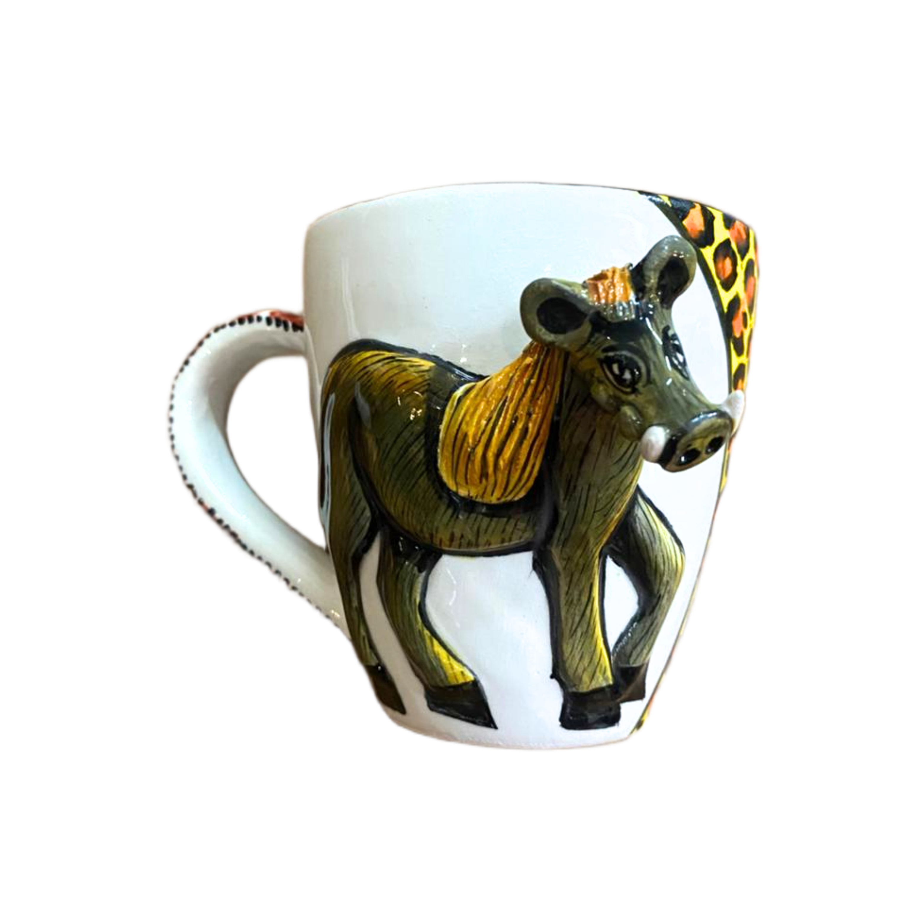 3D Hand Painted Ceramic Warthog Mug