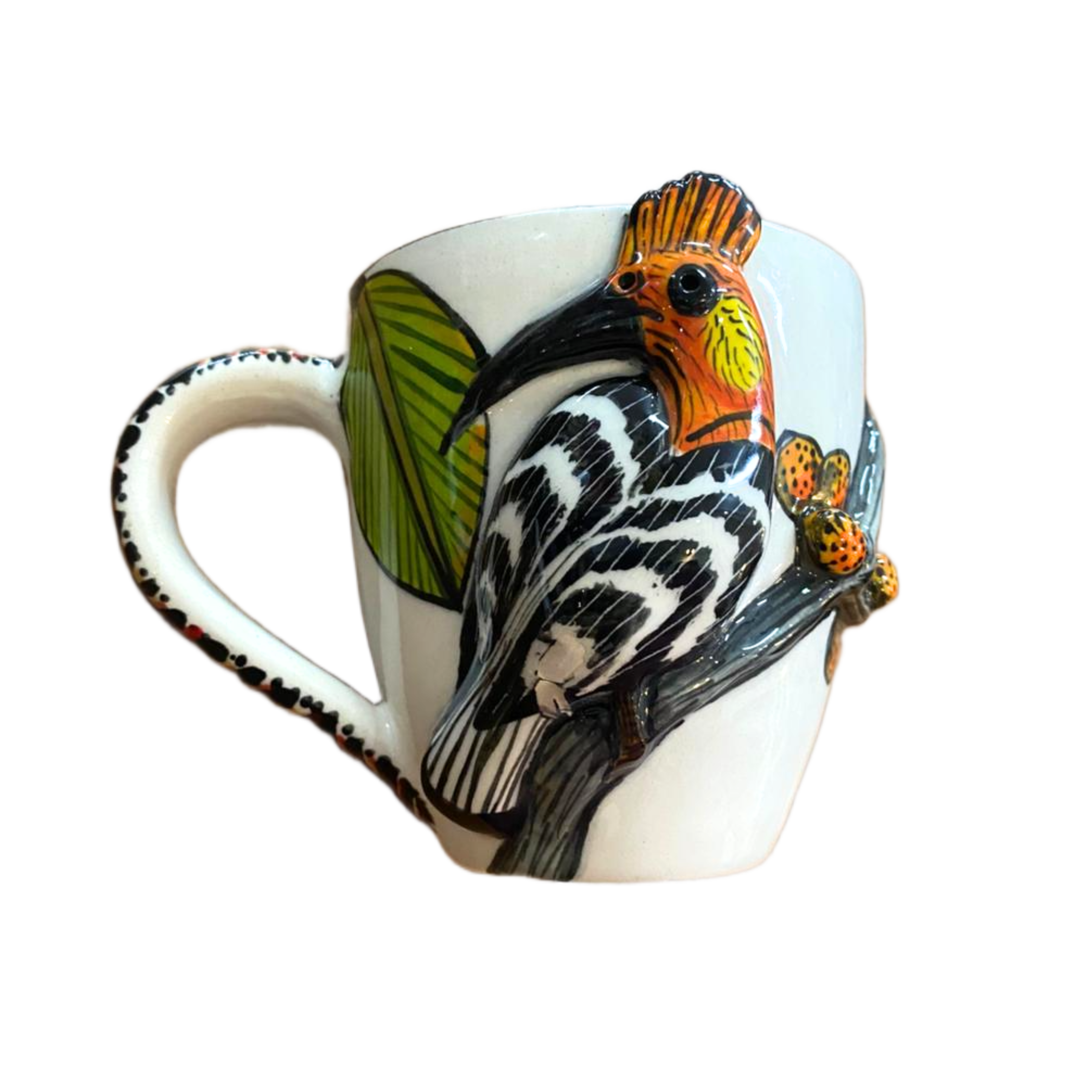 3D Hand Painted Ceramic Hoophoe Mug