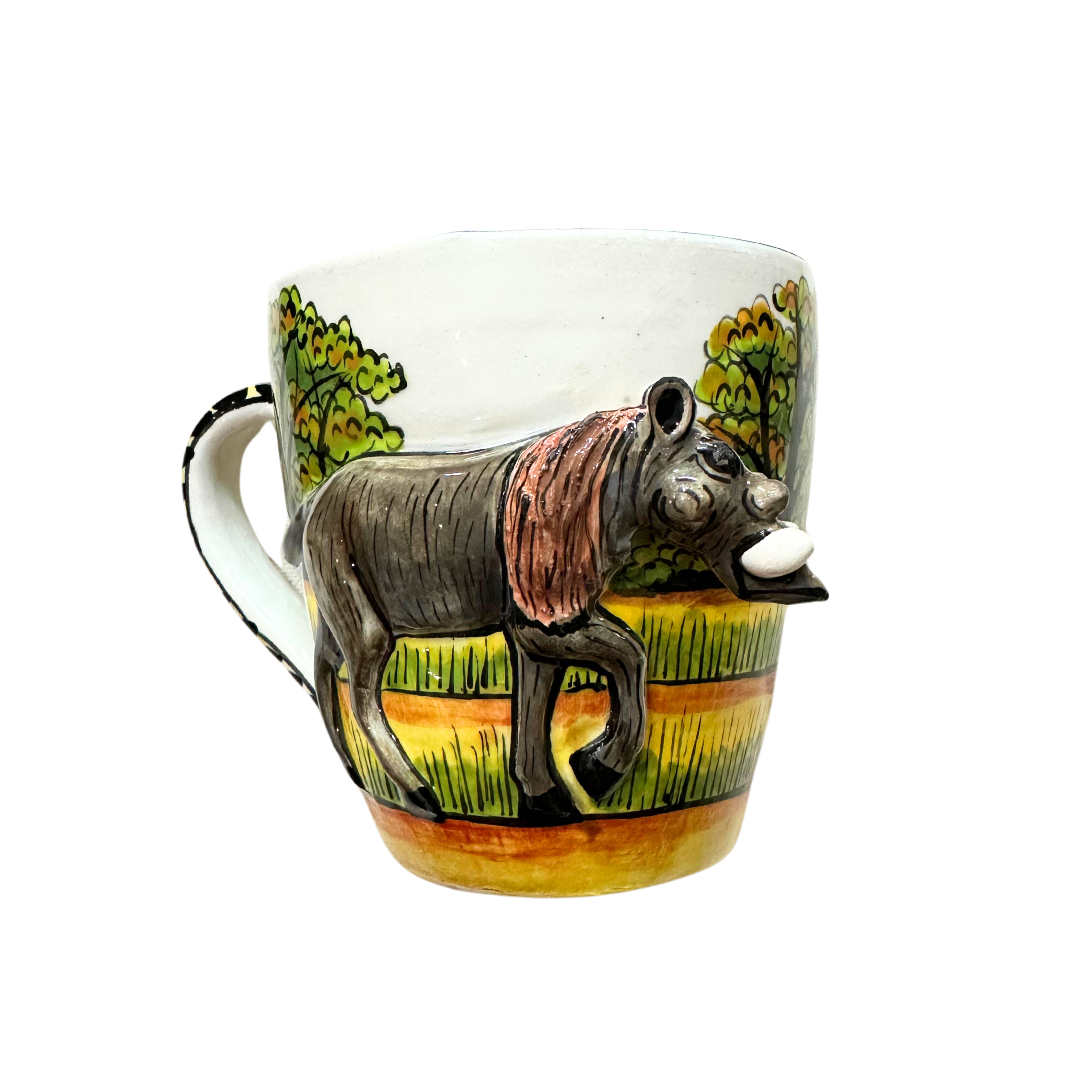 3D Hand Painted Ceramic Warthog Mug