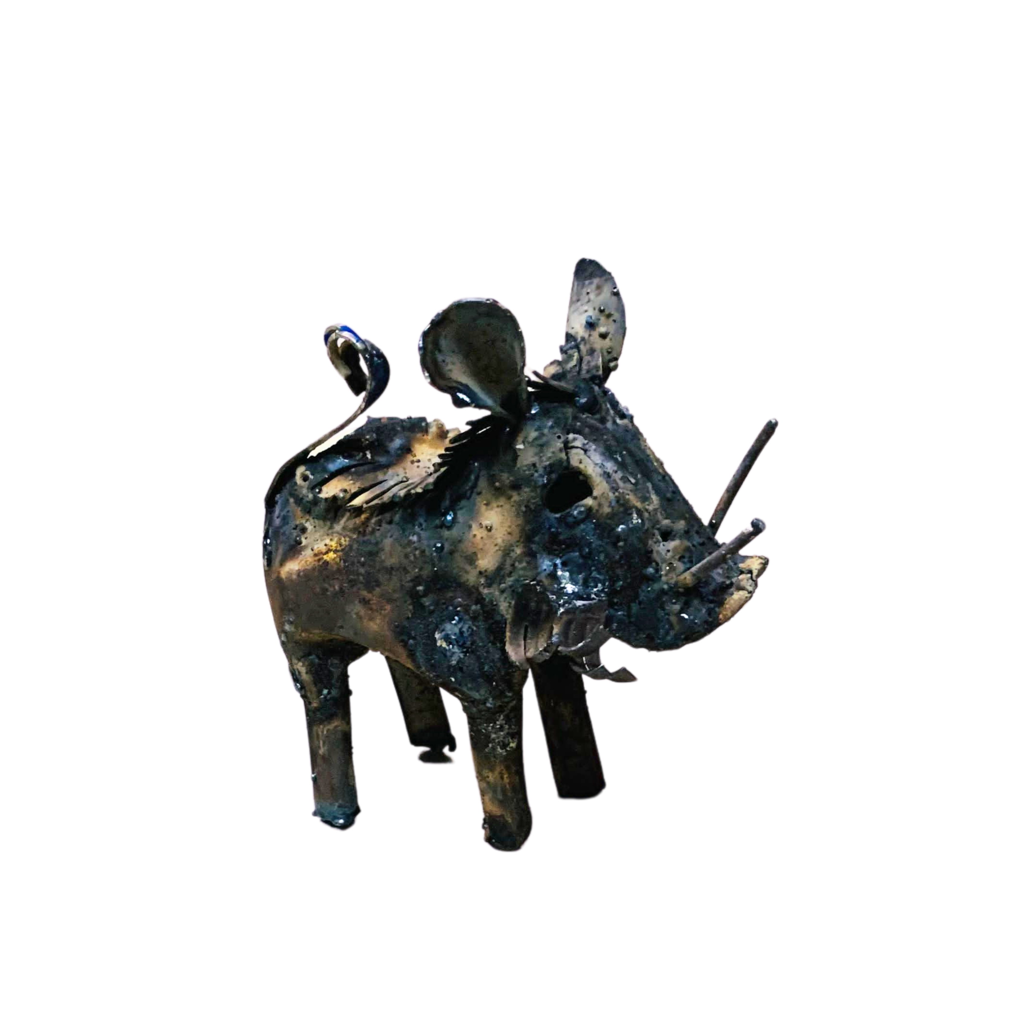 Outdoor Steel Warthog Garden Sculpture