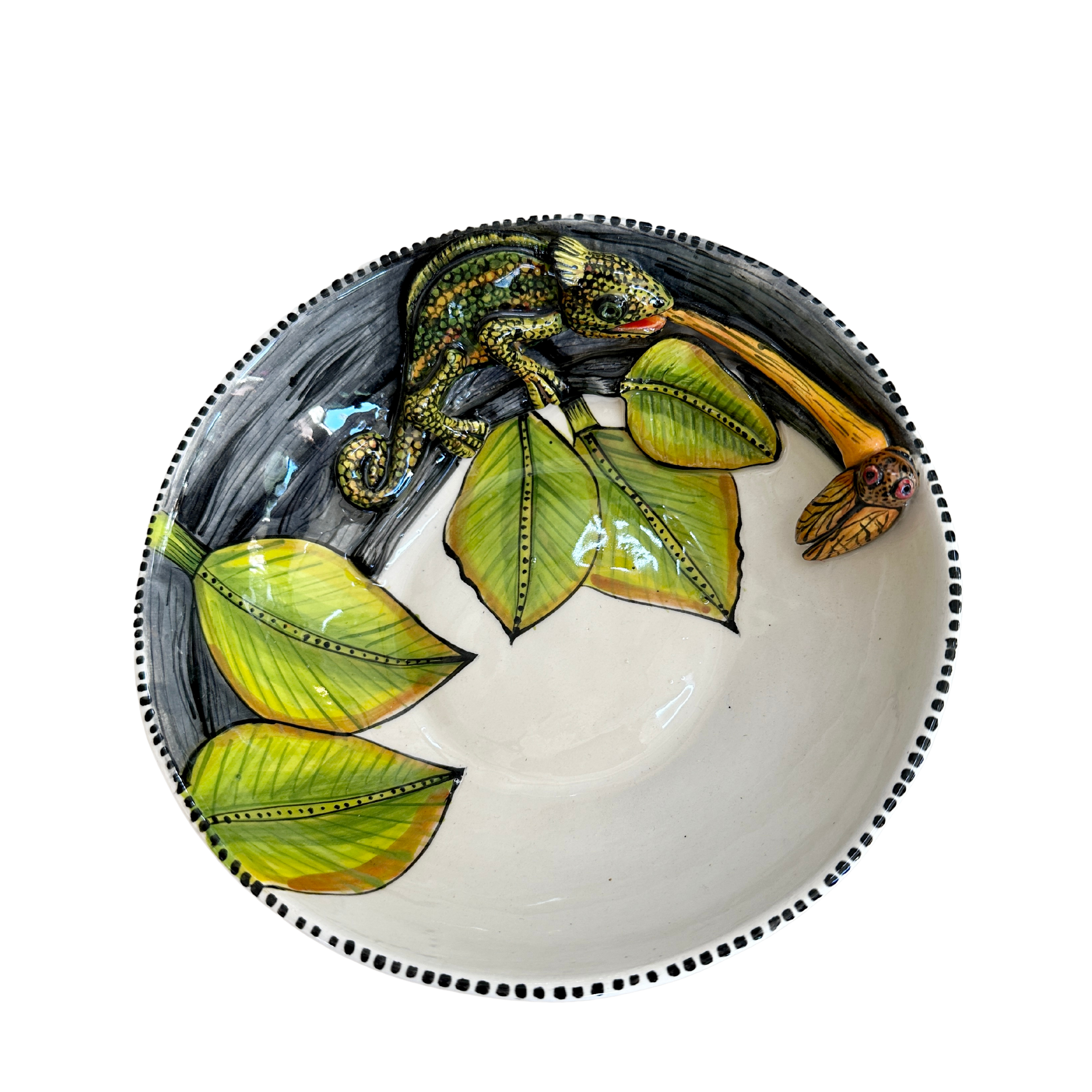 3D Animated Ceramic Chameleon Bowl
