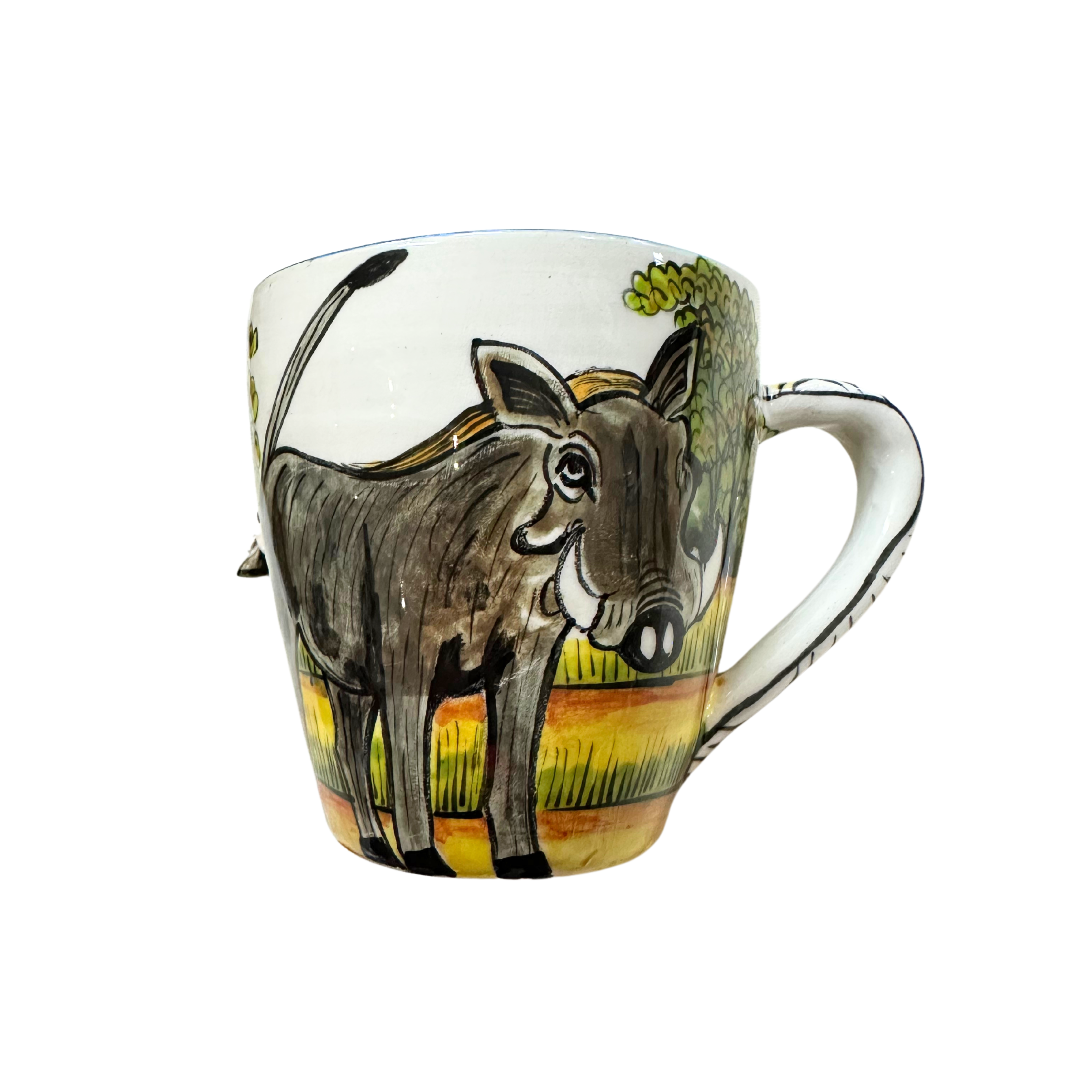 3D Hand Painted Ceramic Warthog Mug