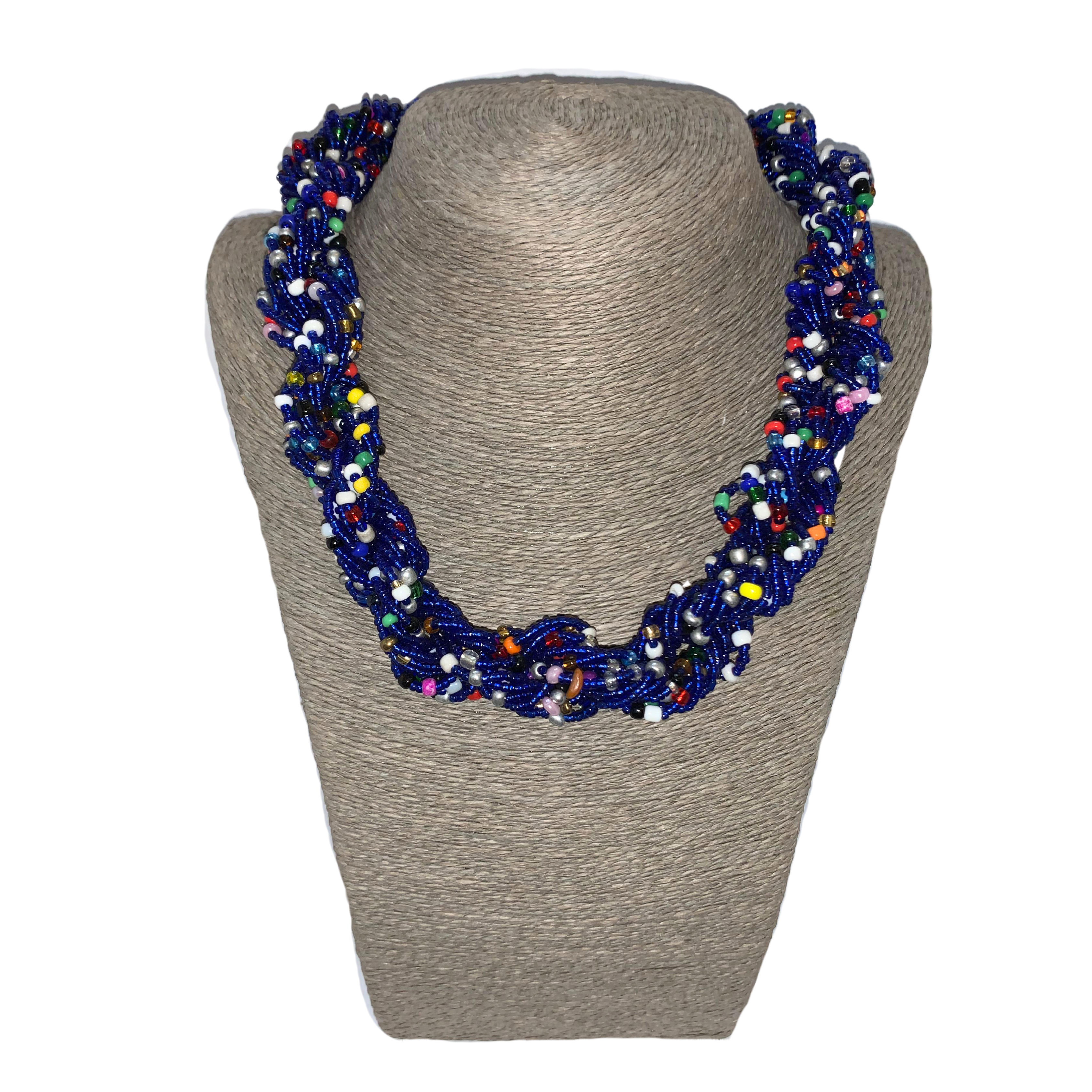 Twisted Zulu Hand Beaded Necklace