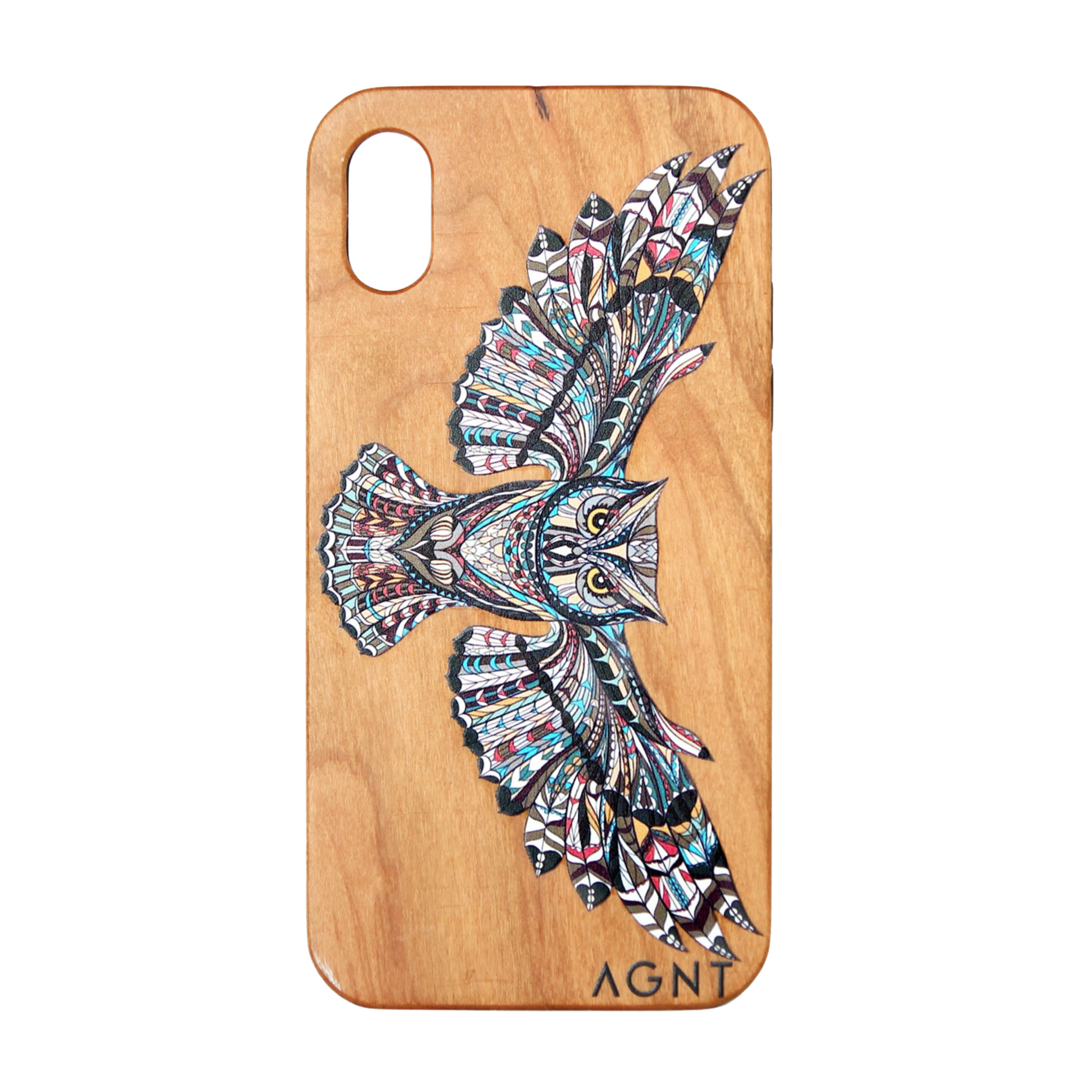 Colourful Owl Wooden Cellphone Cover