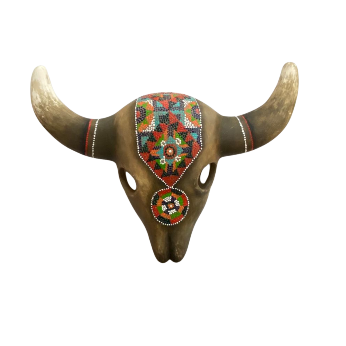Colourful Painted Ceramic Skulls (Tribal)