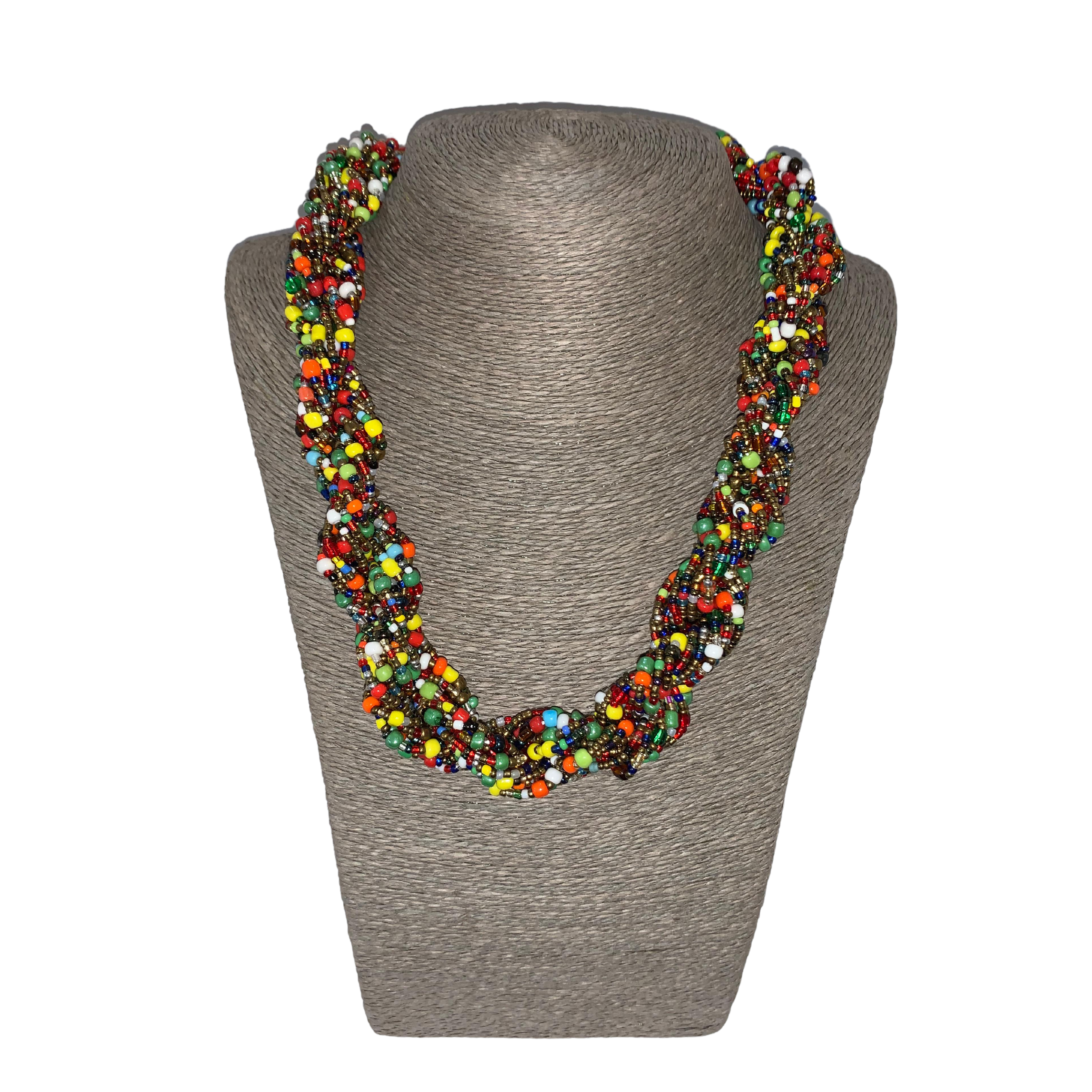 Twisted Zulu Hand Beaded Necklace