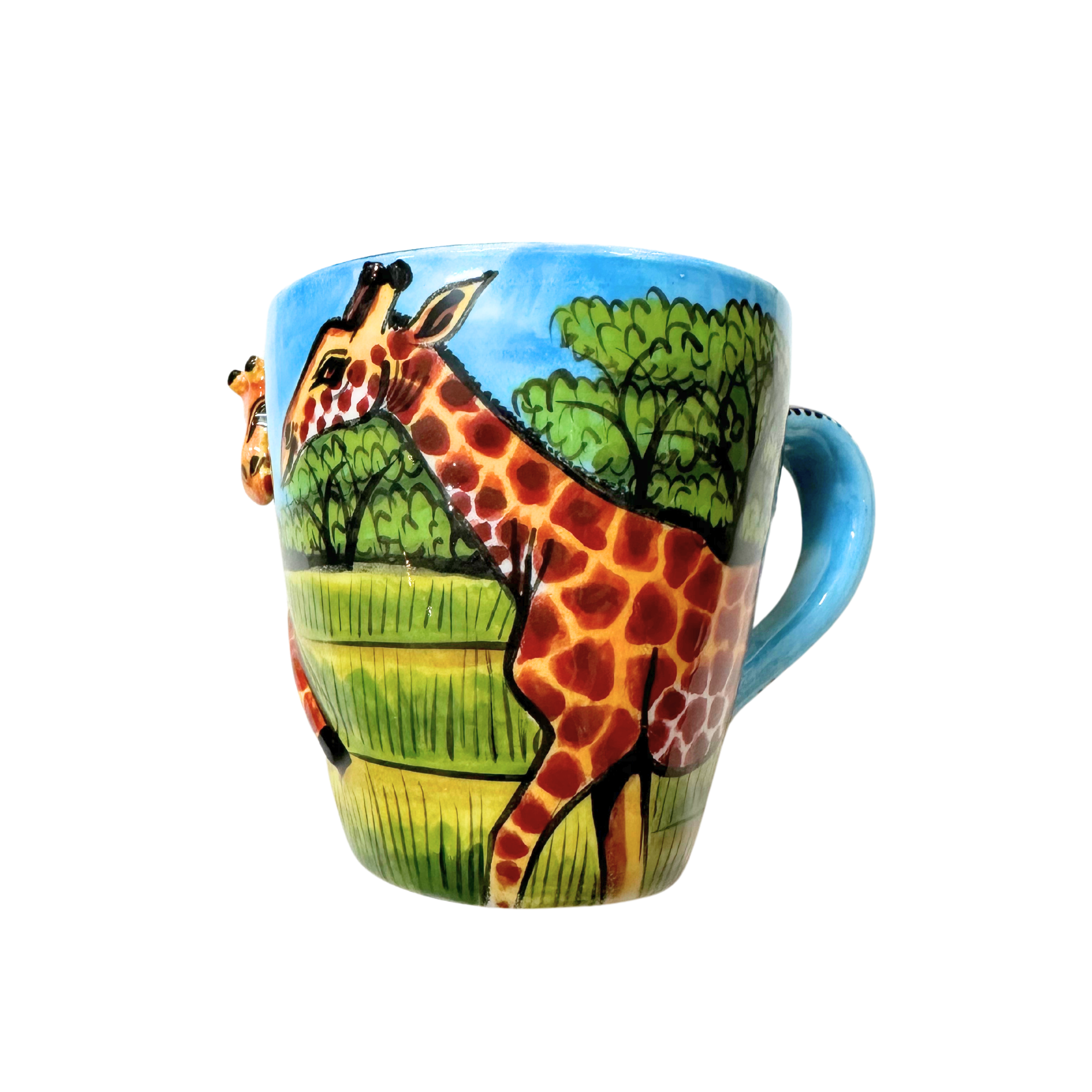 3D Hand Painted Ceramic Giraffe Mug