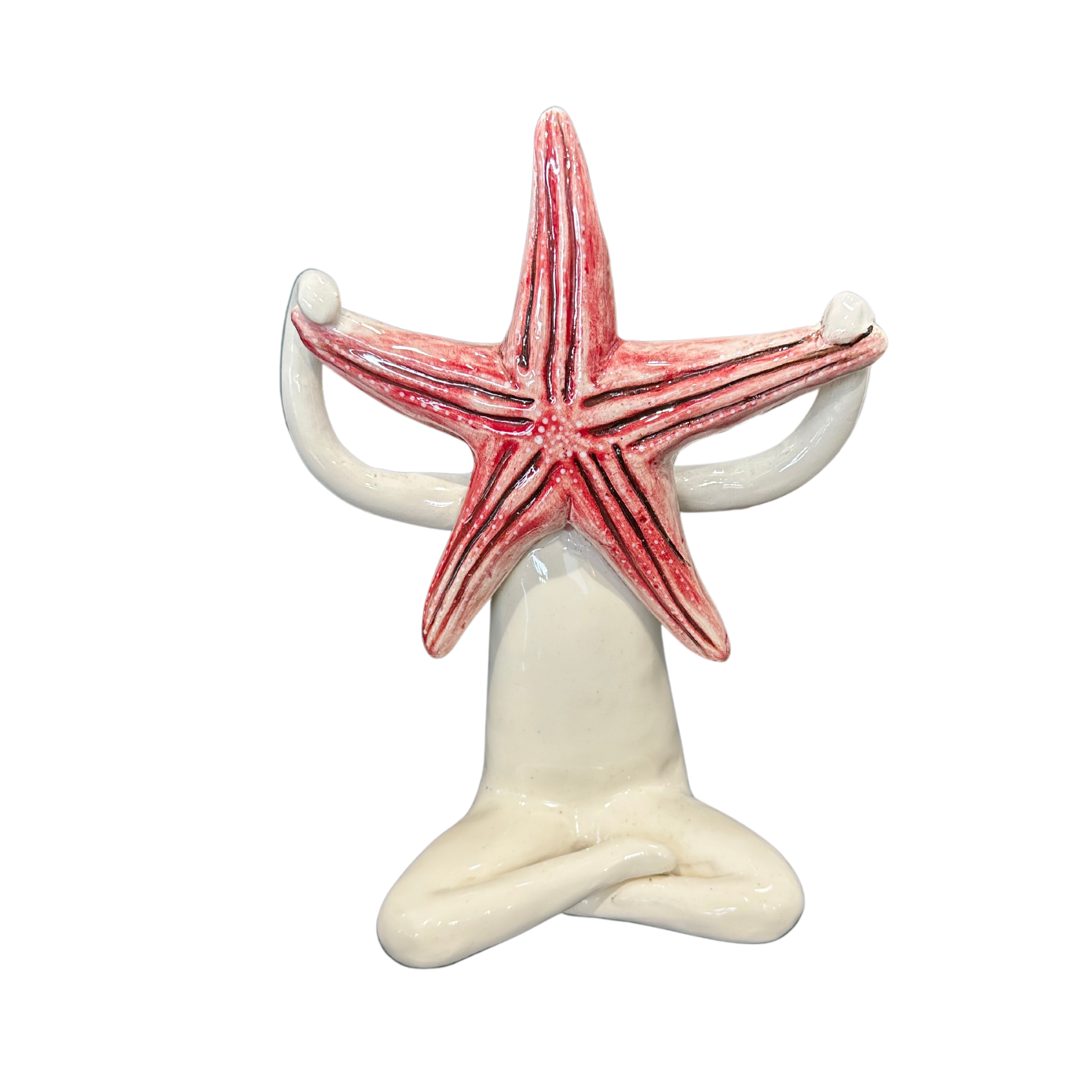 Medium Ceramic Pink Star Fish Statue - Fantasea Range