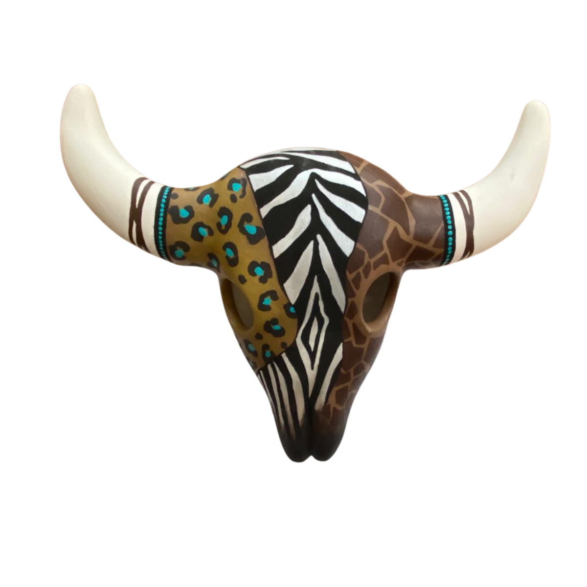 Colourful Painted Ceramic Skulls (Tribal)