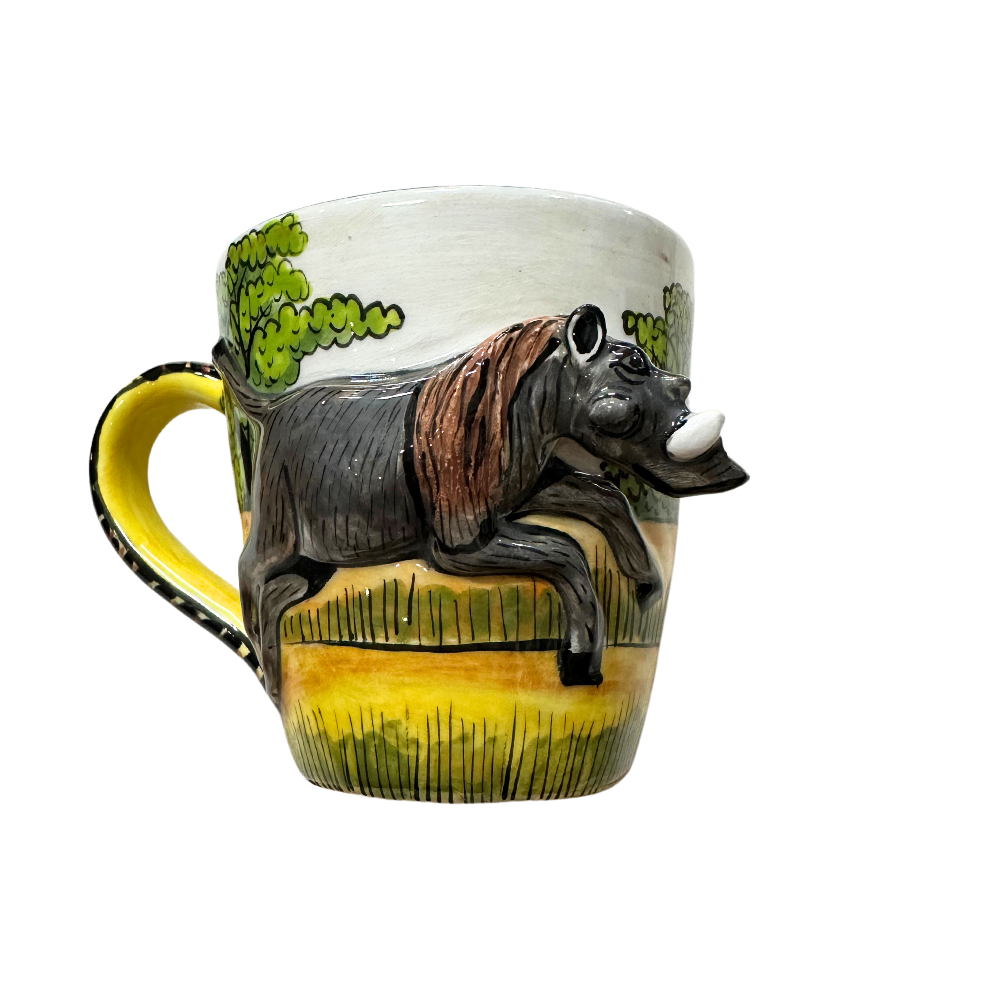 3D Hand Painted Ceramic Warthog Mug