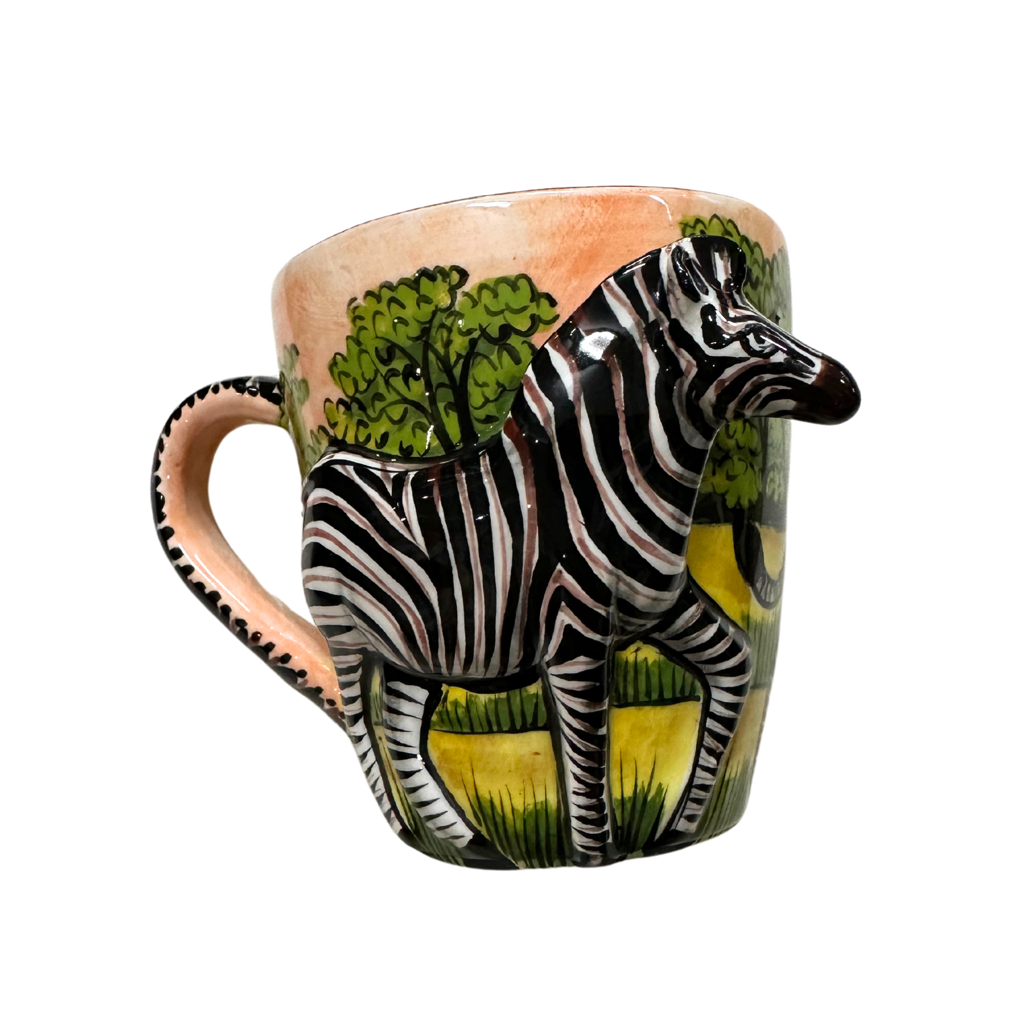 3D Hand Painted Ceramic Zebra Mug