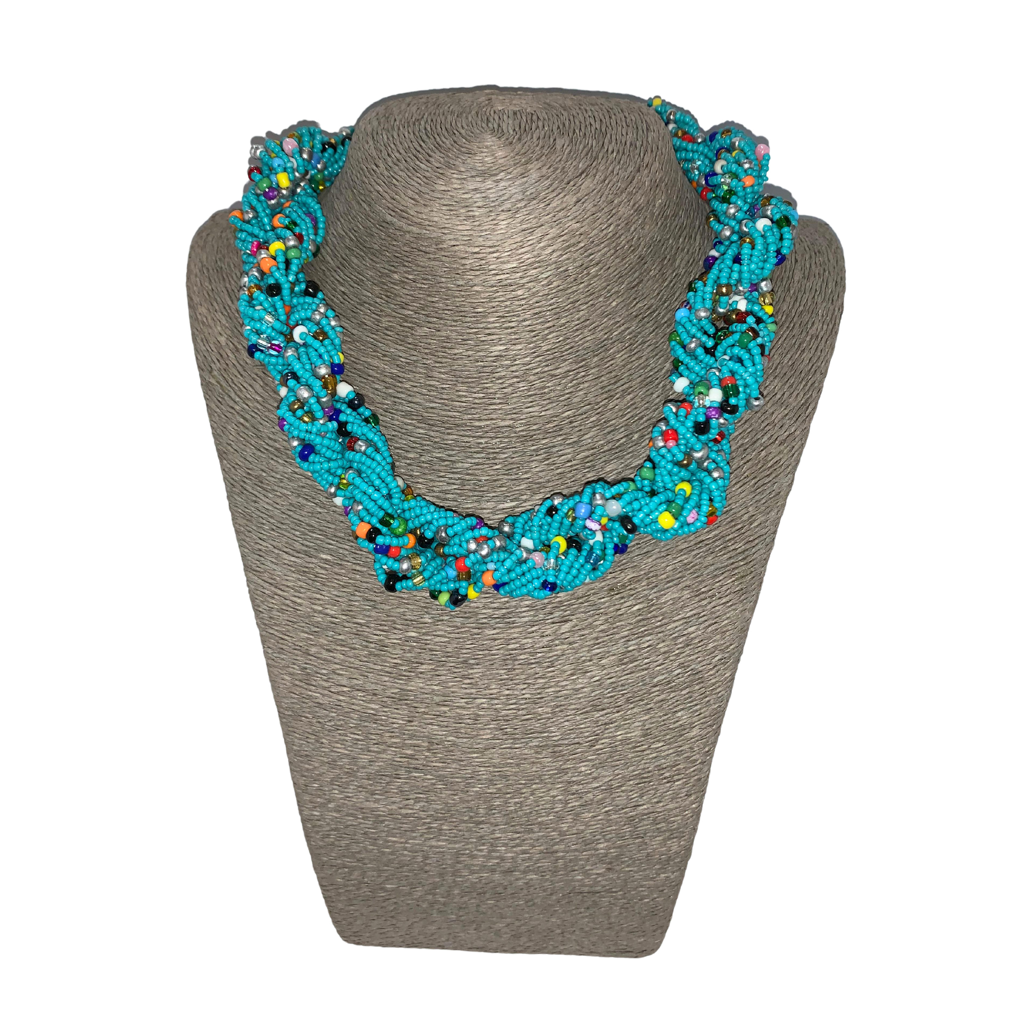 Twisted Zulu Hand Beaded Necklace