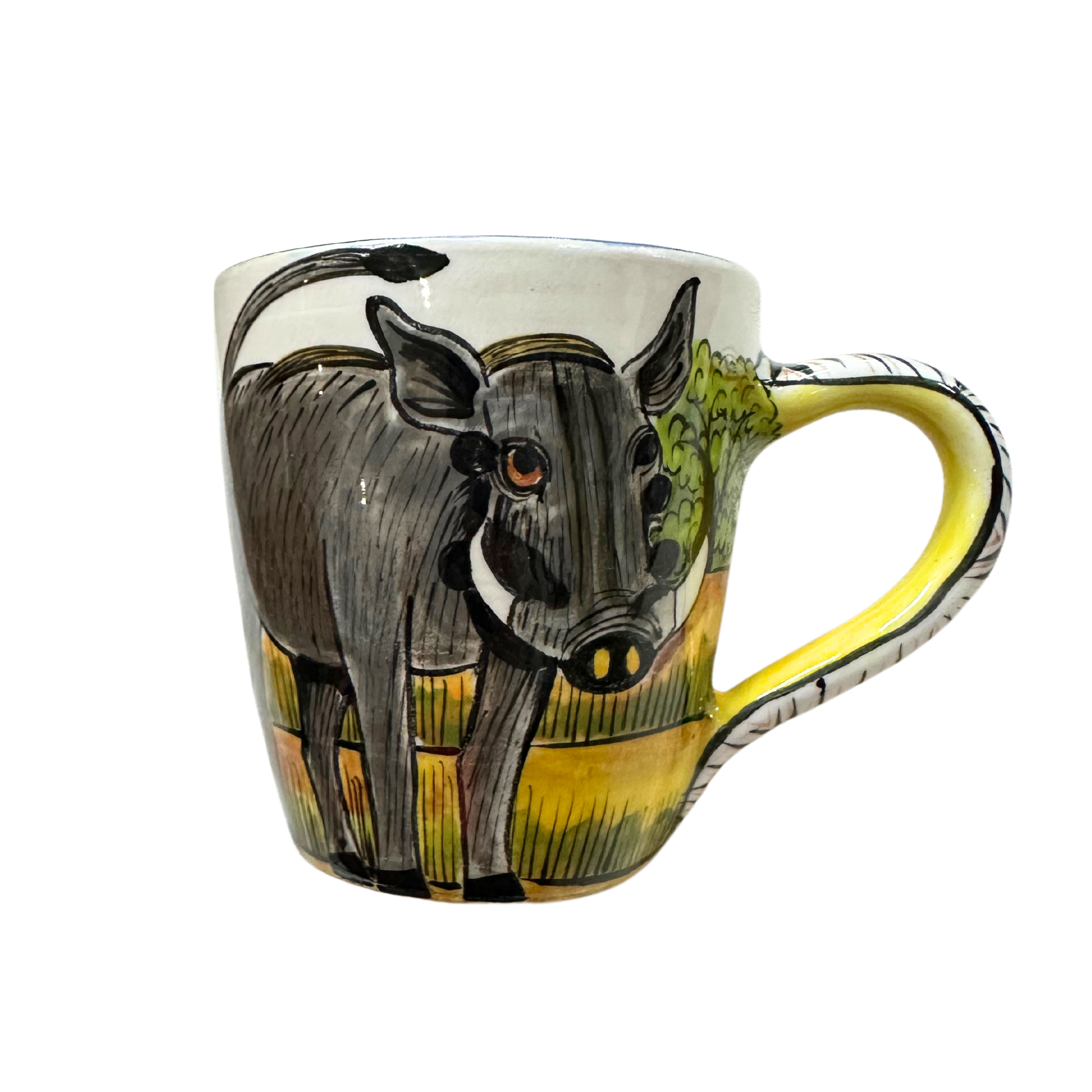 3D Hand Painted Ceramic Warthog Mug