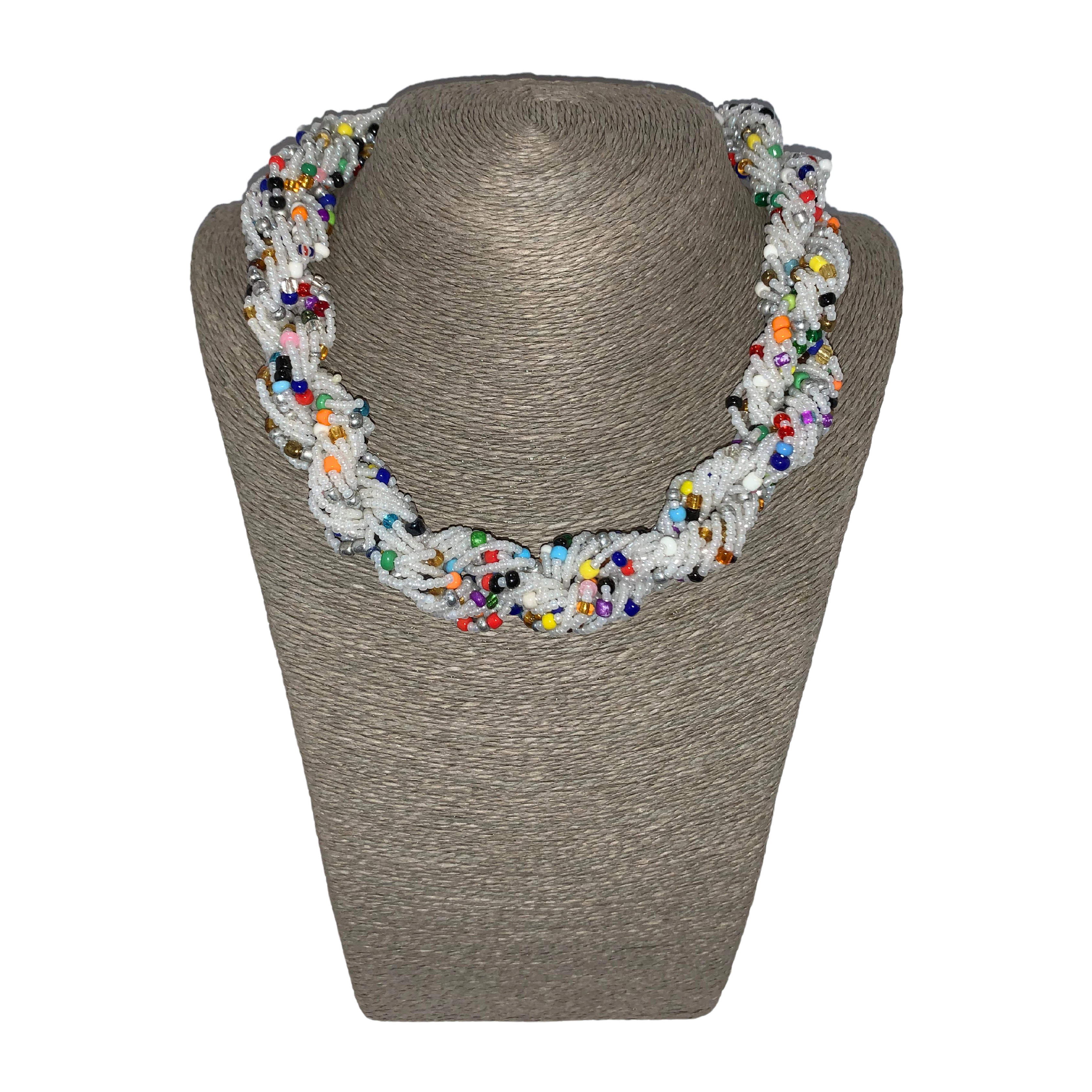 Twisted Zulu Hand Beaded Necklace