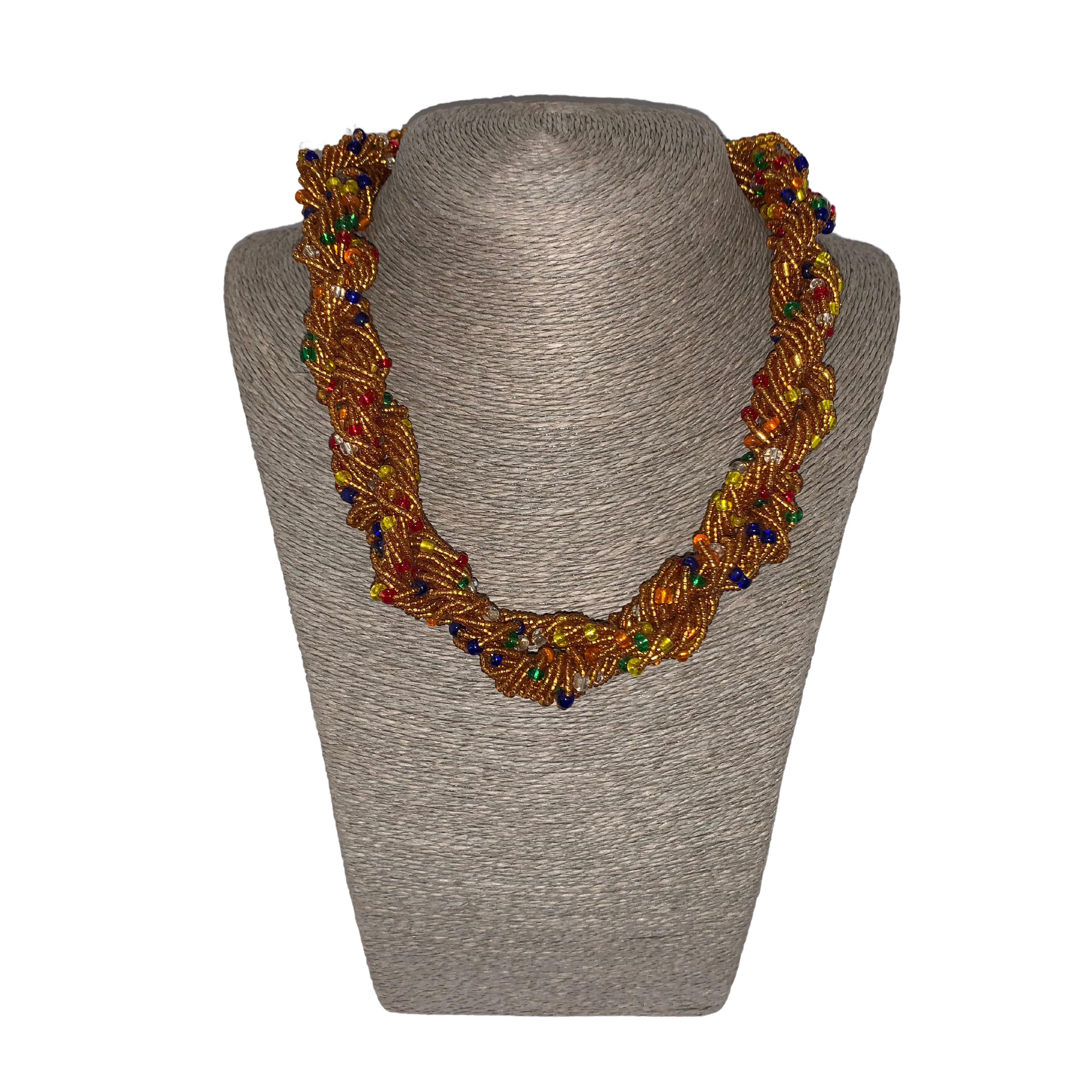 Twisted Zulu Hand Beaded Necklace