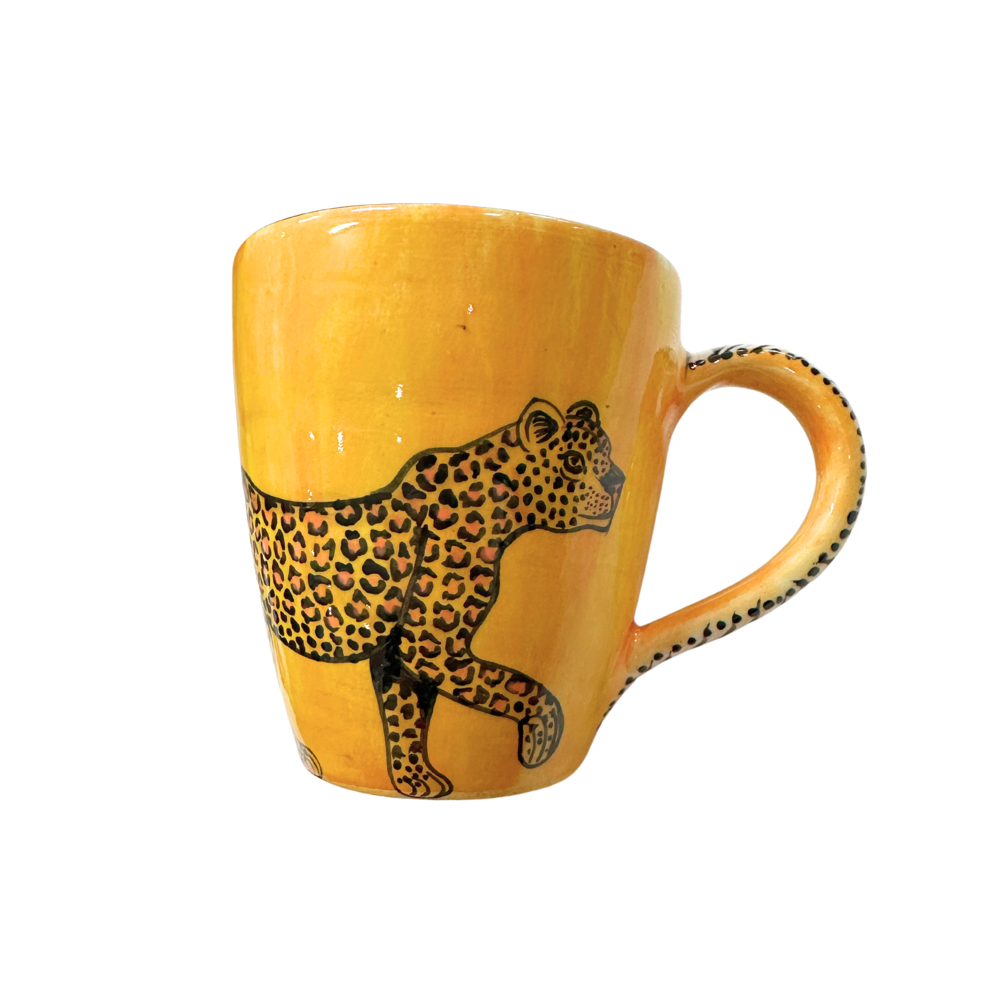 3D Hand Painted Ceramic Leopard Mug