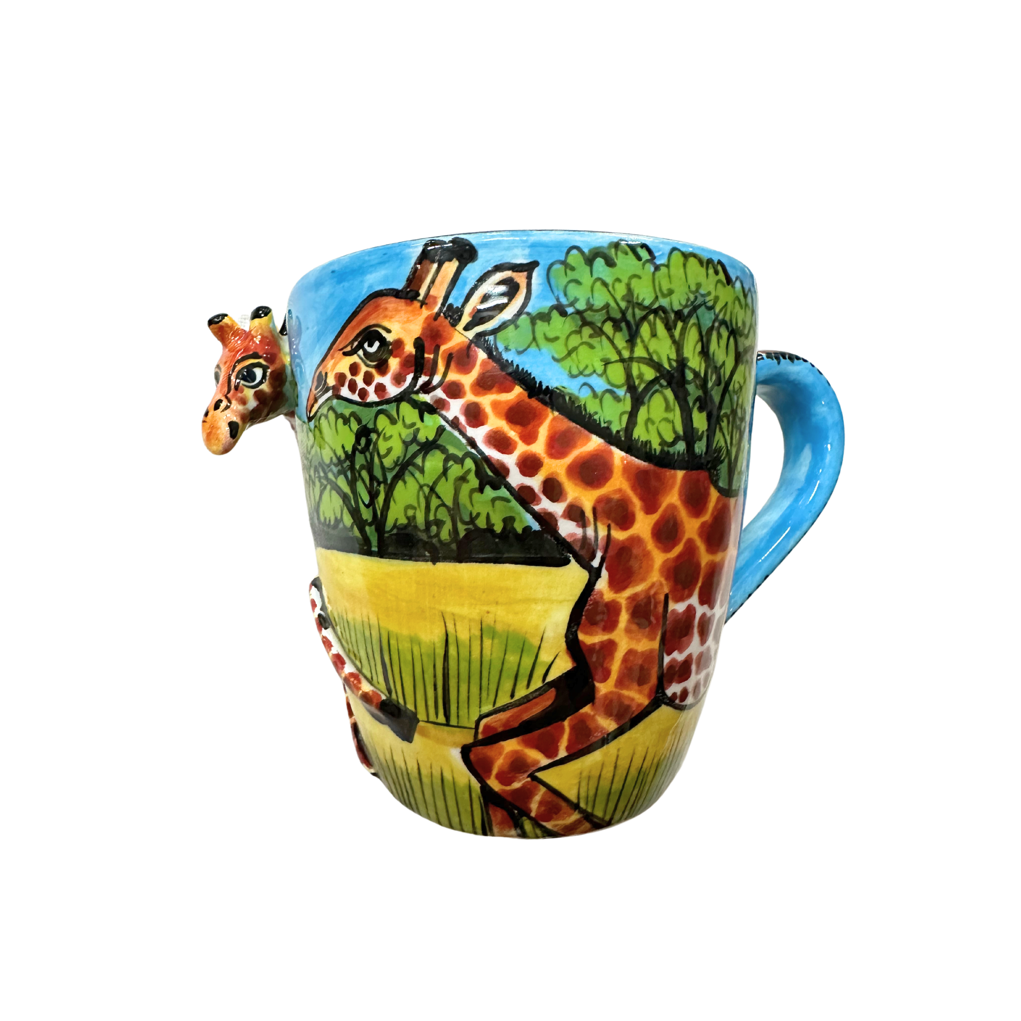 3D Hand Painted Ceramic Giraffe Mug