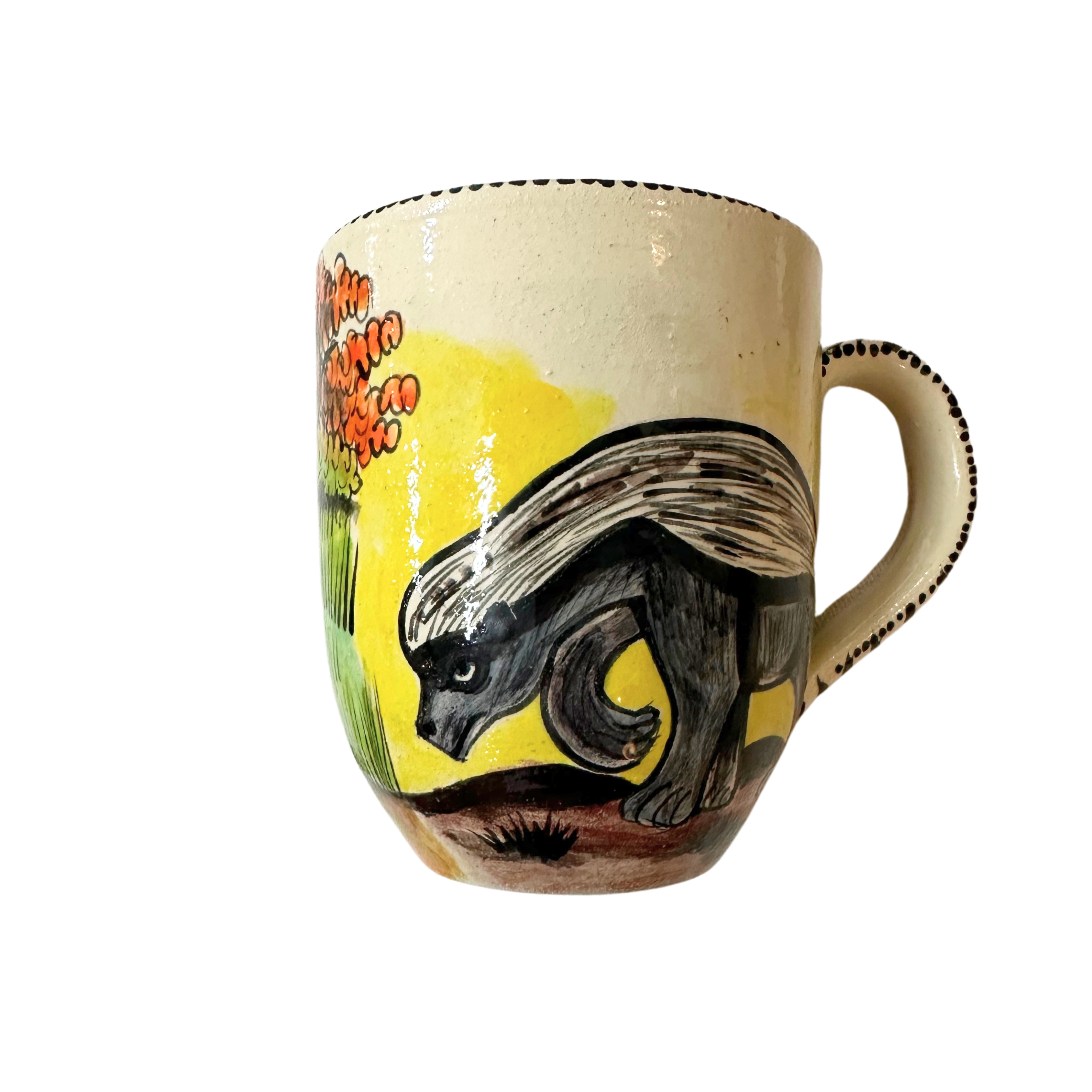 3D Hand Painted Ceramic Rhino Mug