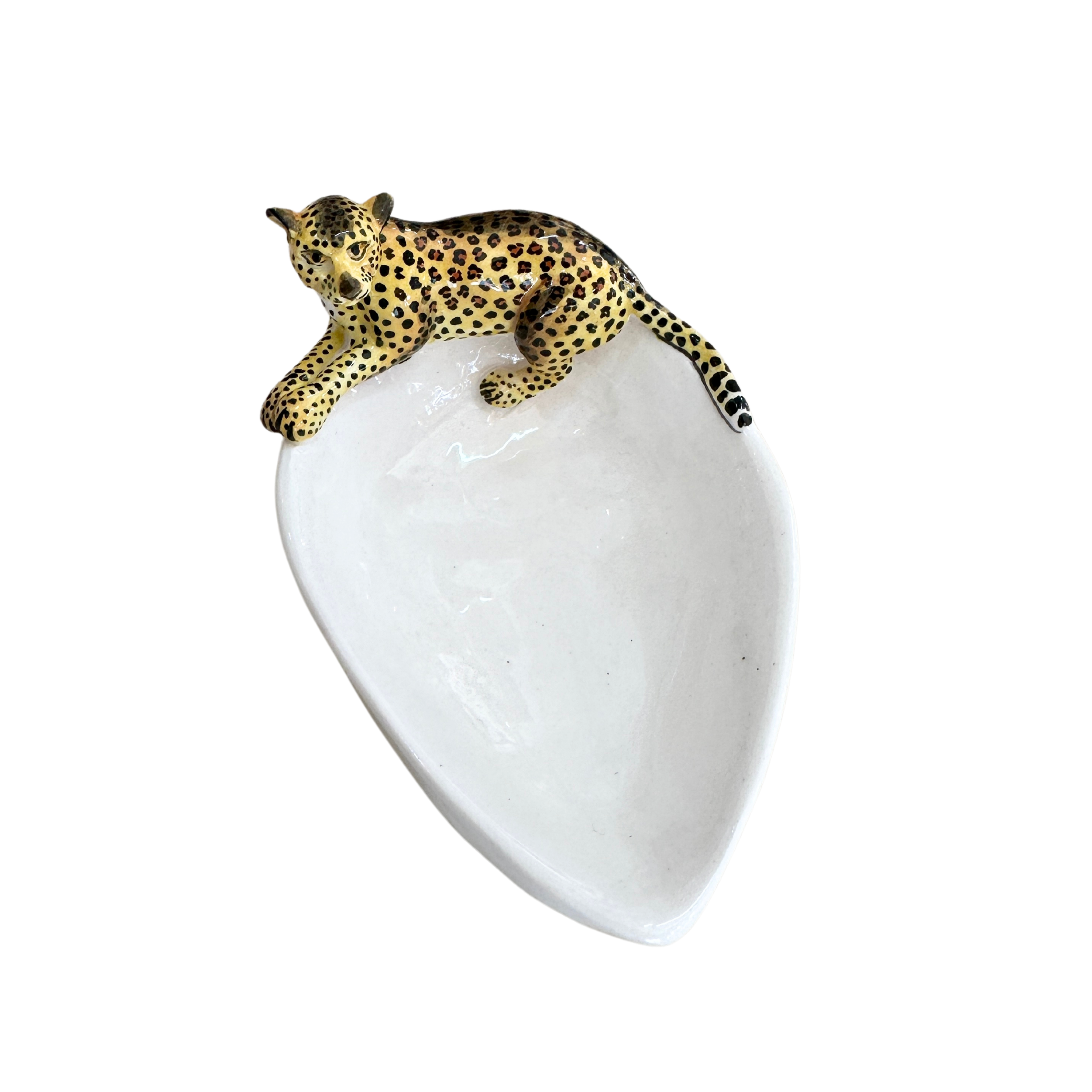 Ceramic Leopard Teabag Holder