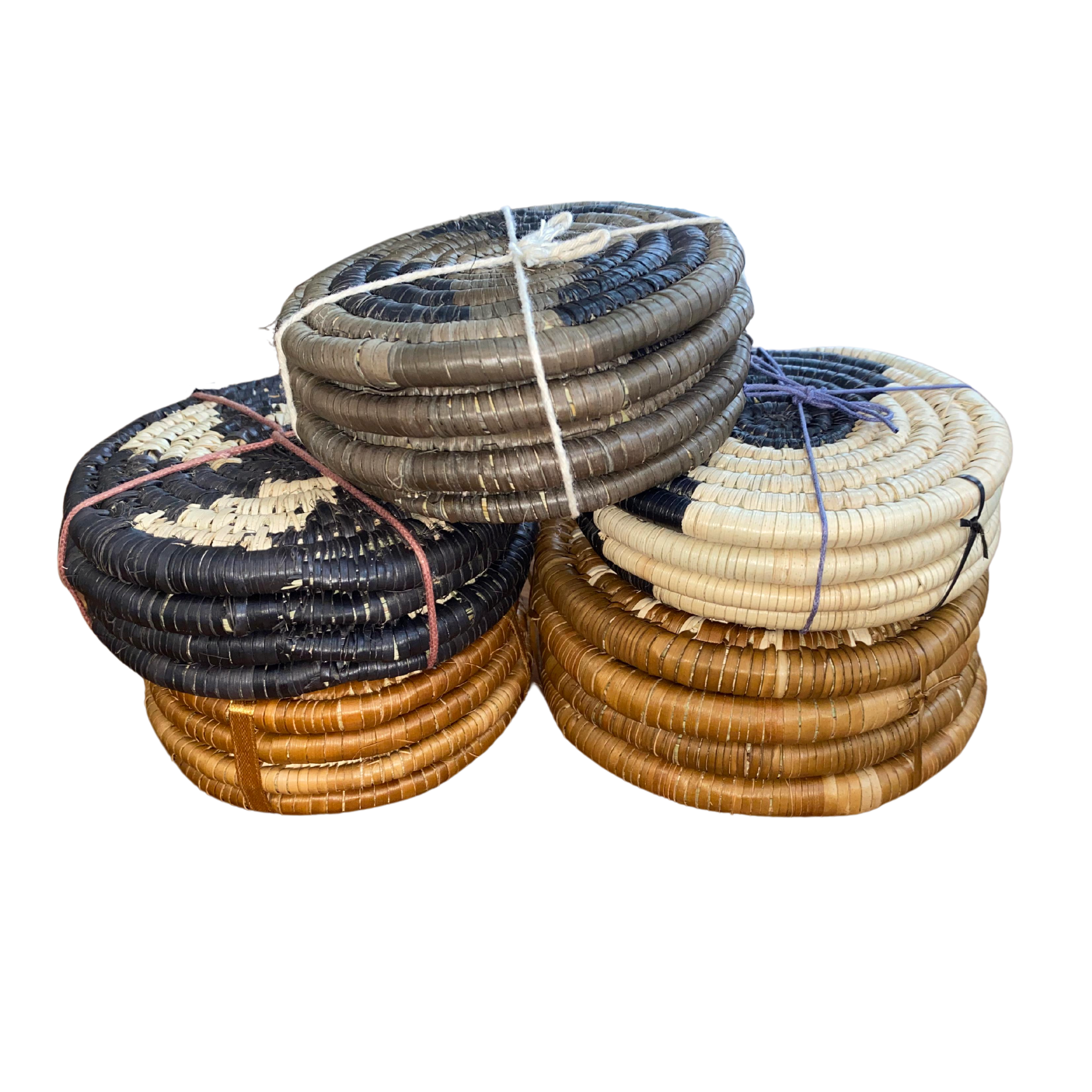 Handwoven Reed Coasters (4pc)