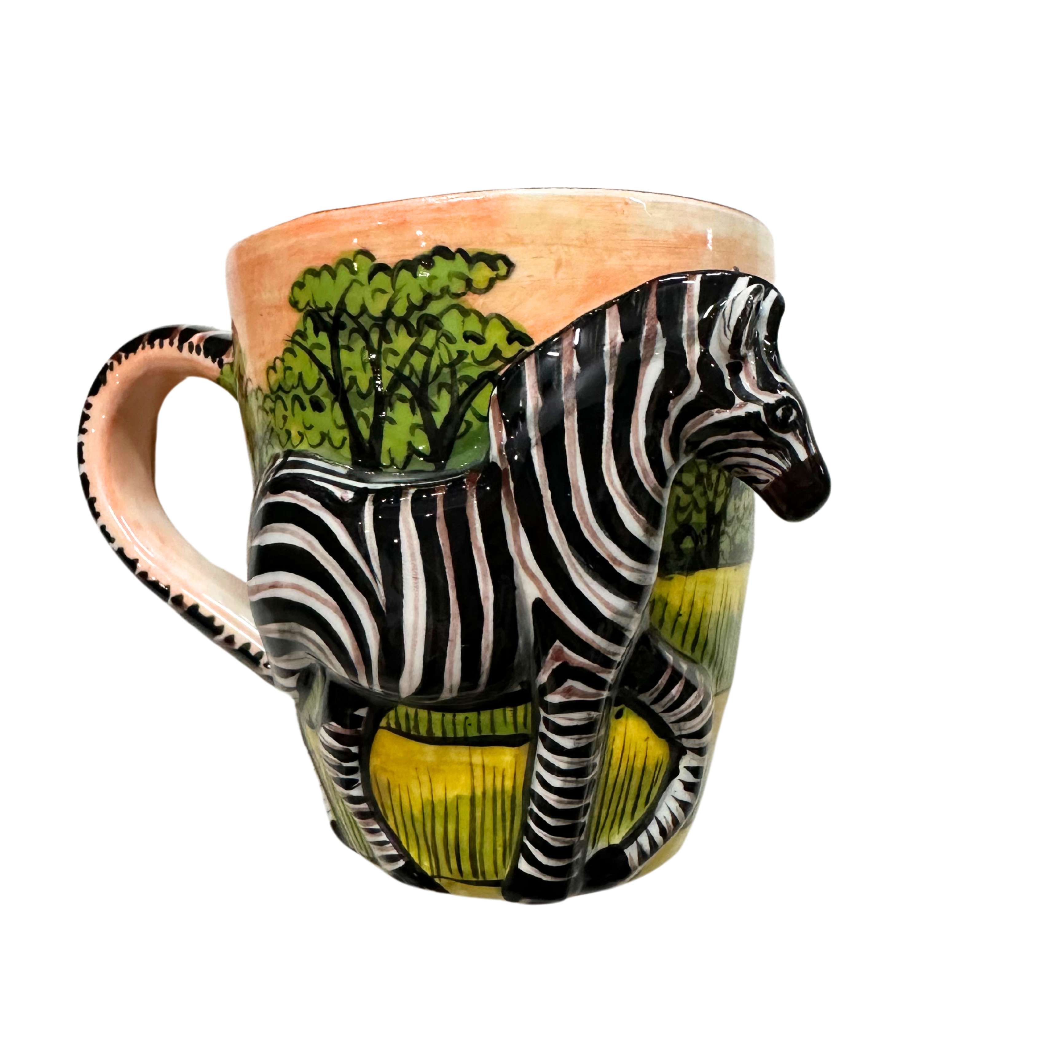 3D Hand Painted Ceramic Zebra Mug