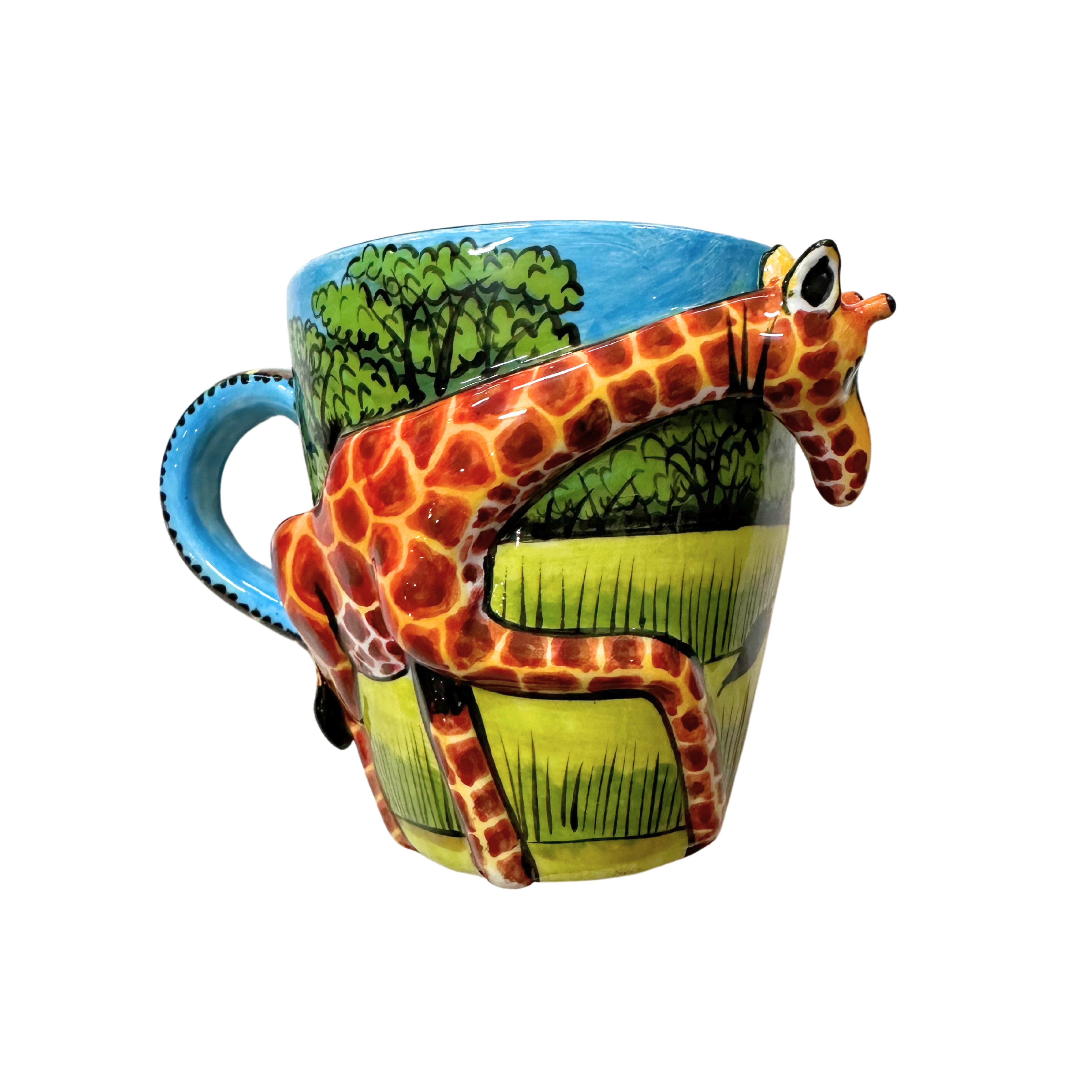 3D Hand Painted Ceramic Giraffe Mug