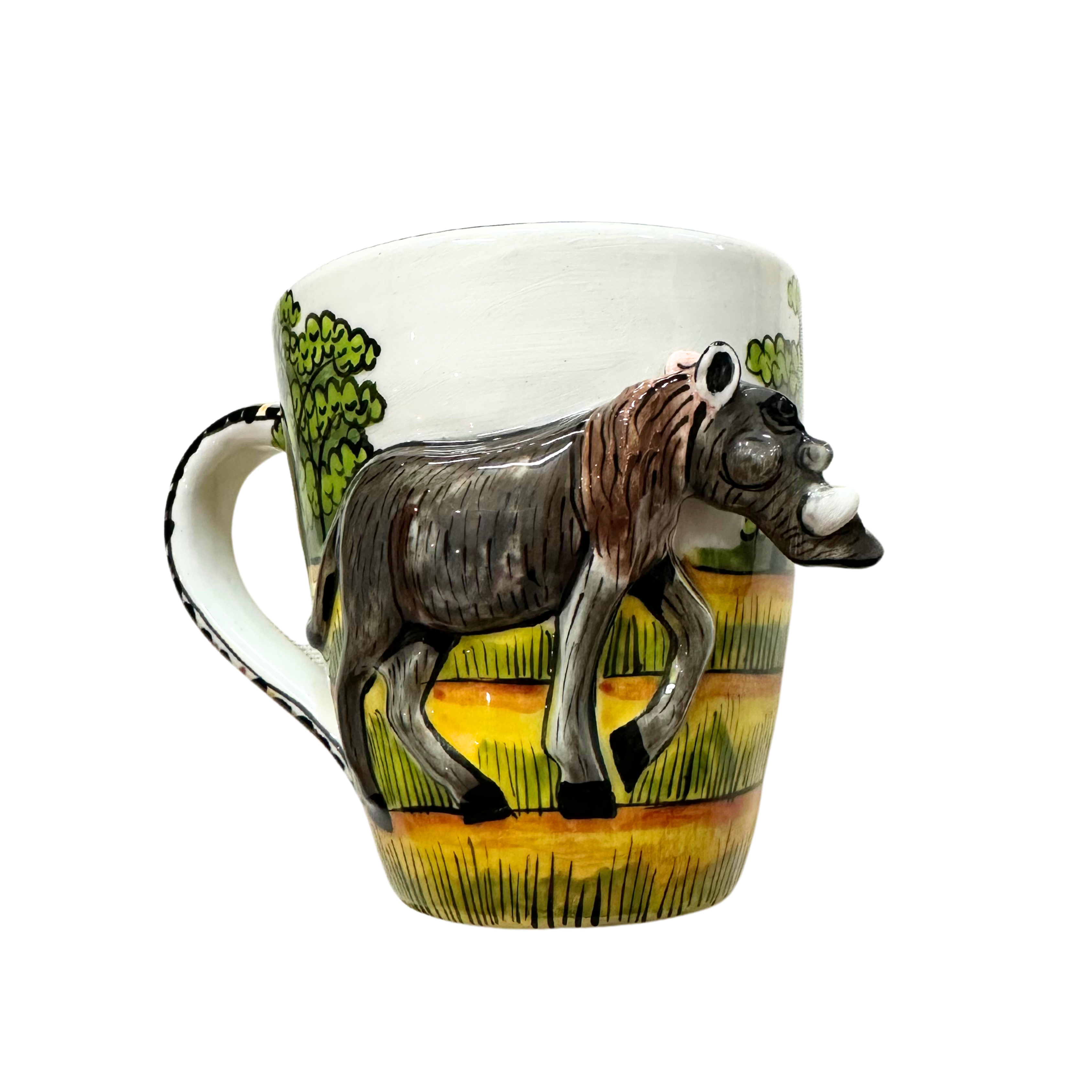 3D Hand Painted Ceramic Warthog Mug