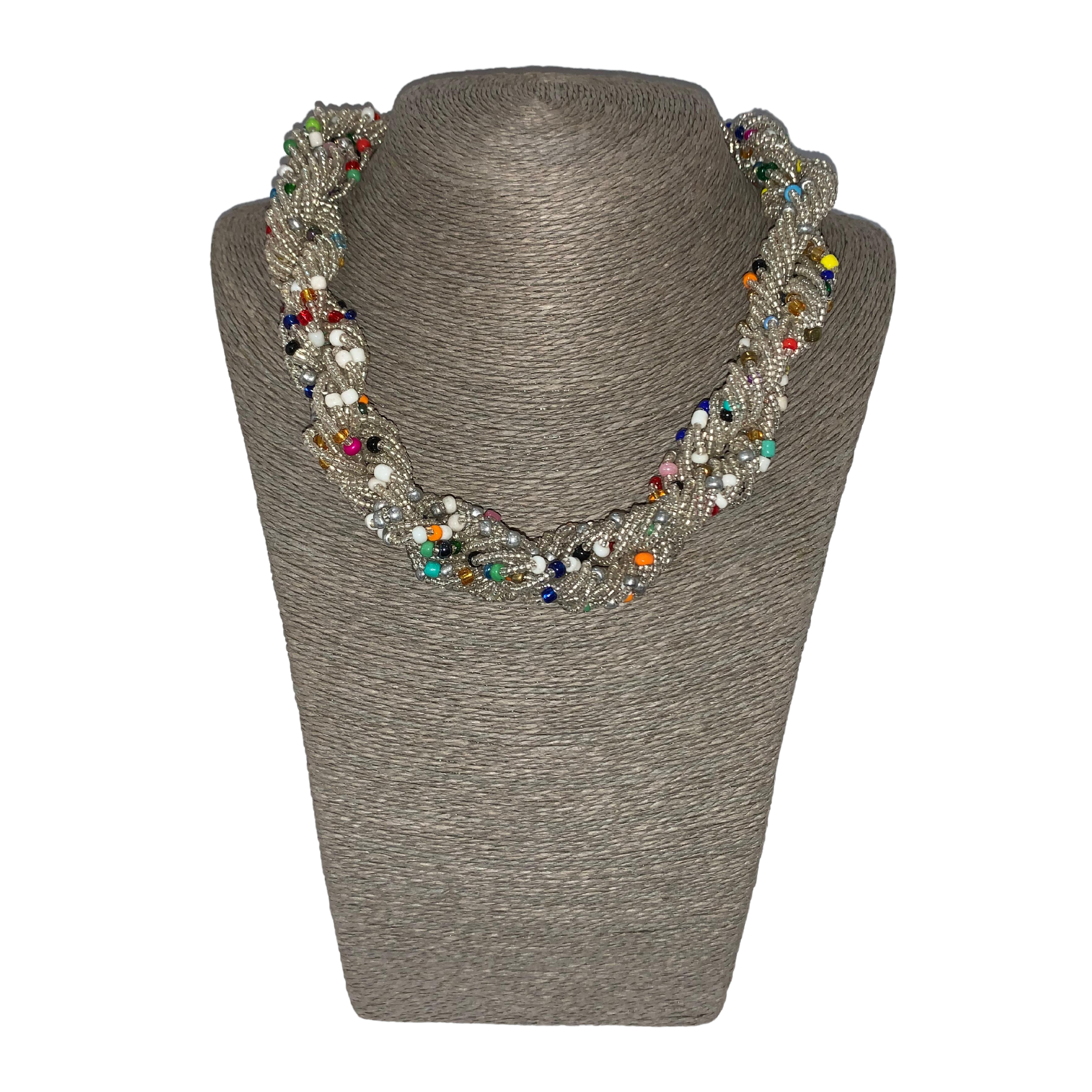 Twisted Zulu Hand Beaded Necklace