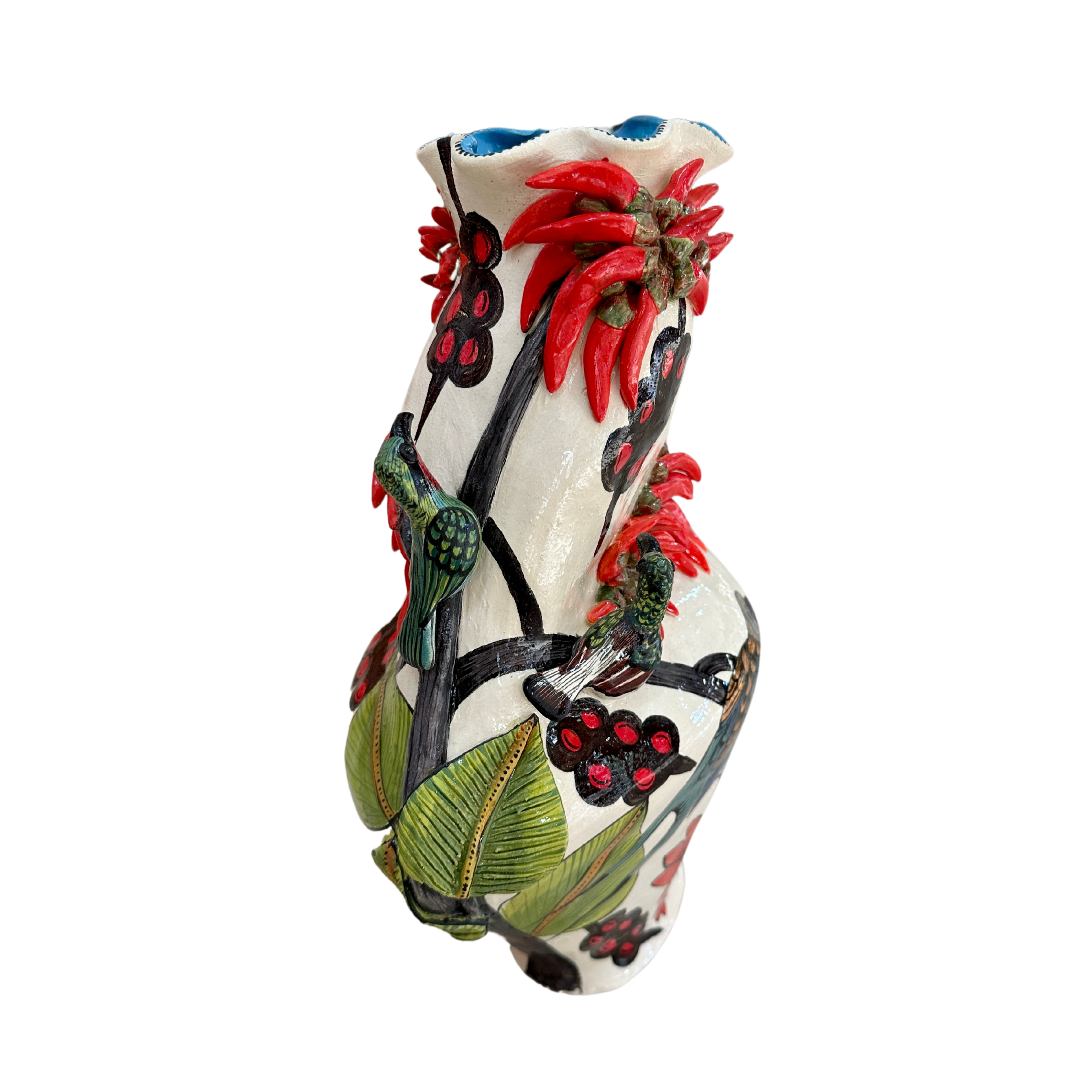 The Avery - Large Hand Painted 3D Ceramic Vase