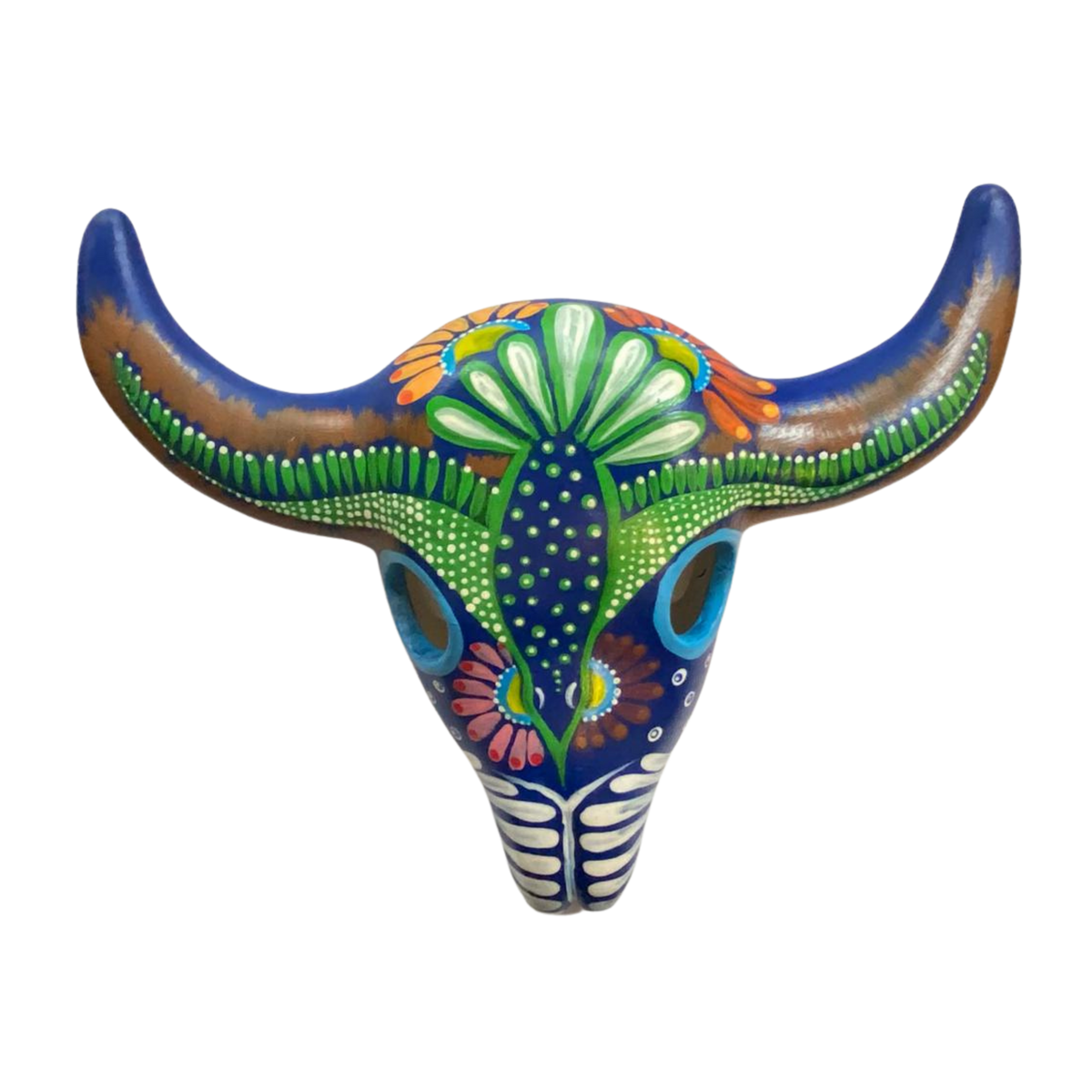 Colourful Painted Ceramic Skulls (Floral With Birds)