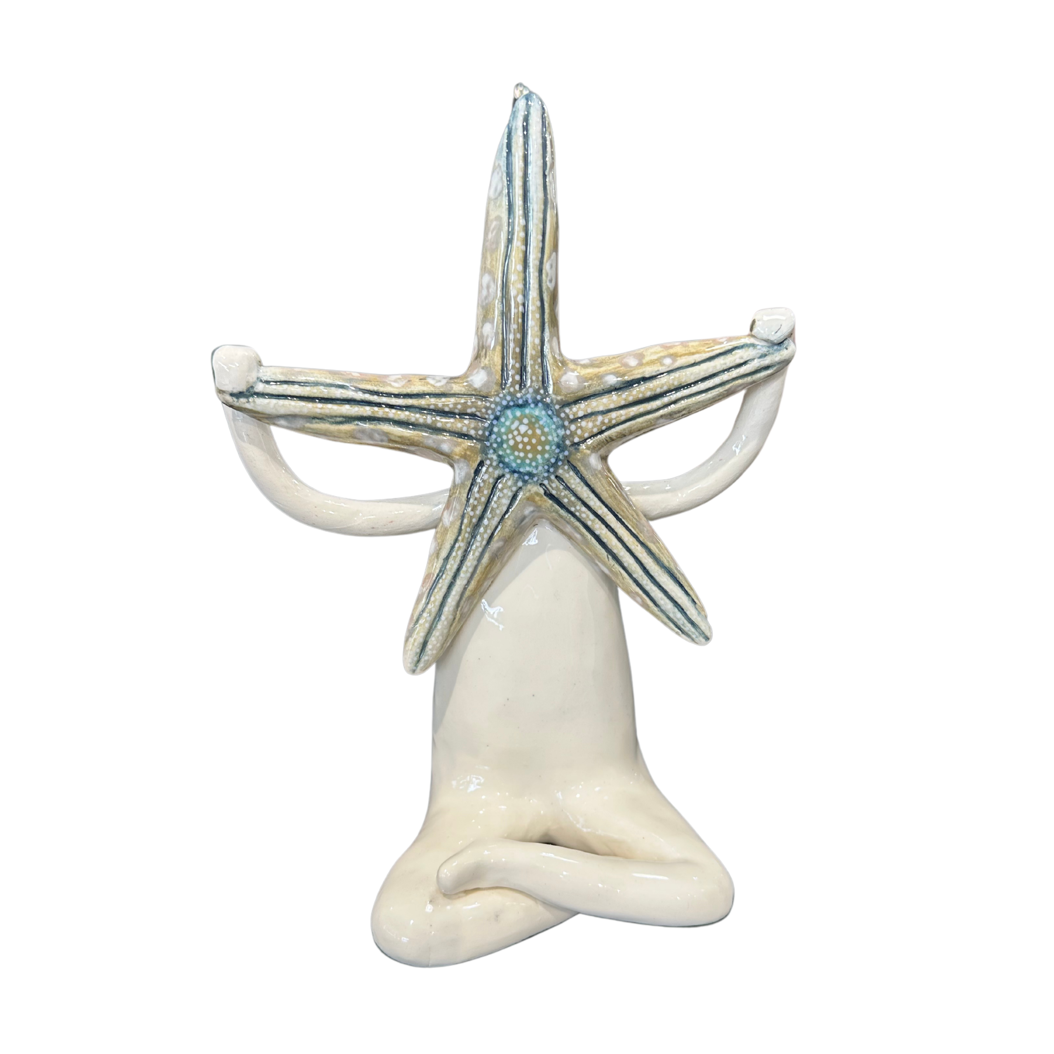 Medium Ceramic Grey Star Fish Statue - Fantasea Range