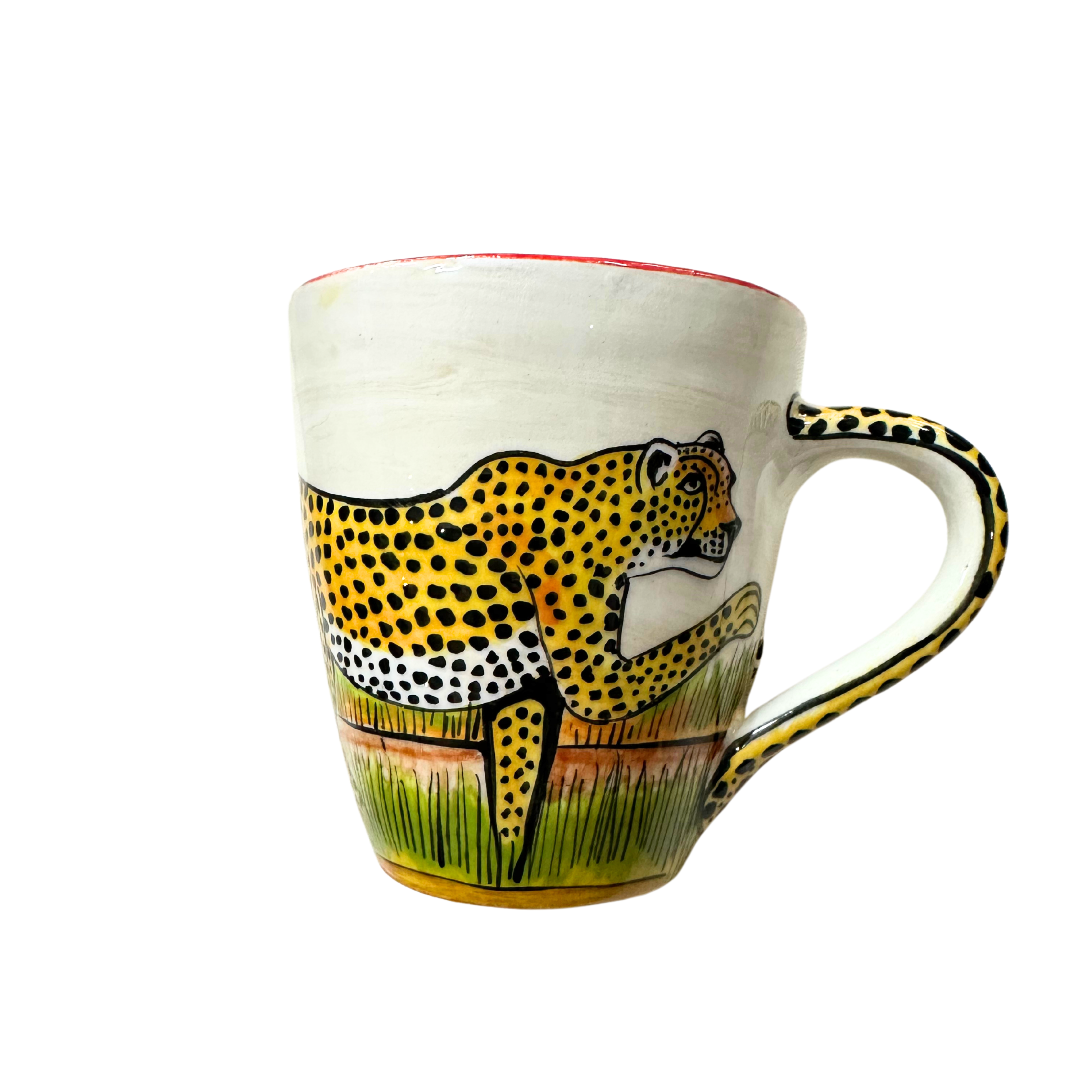 3D Hand Painted Ceramic Cheetah Mug