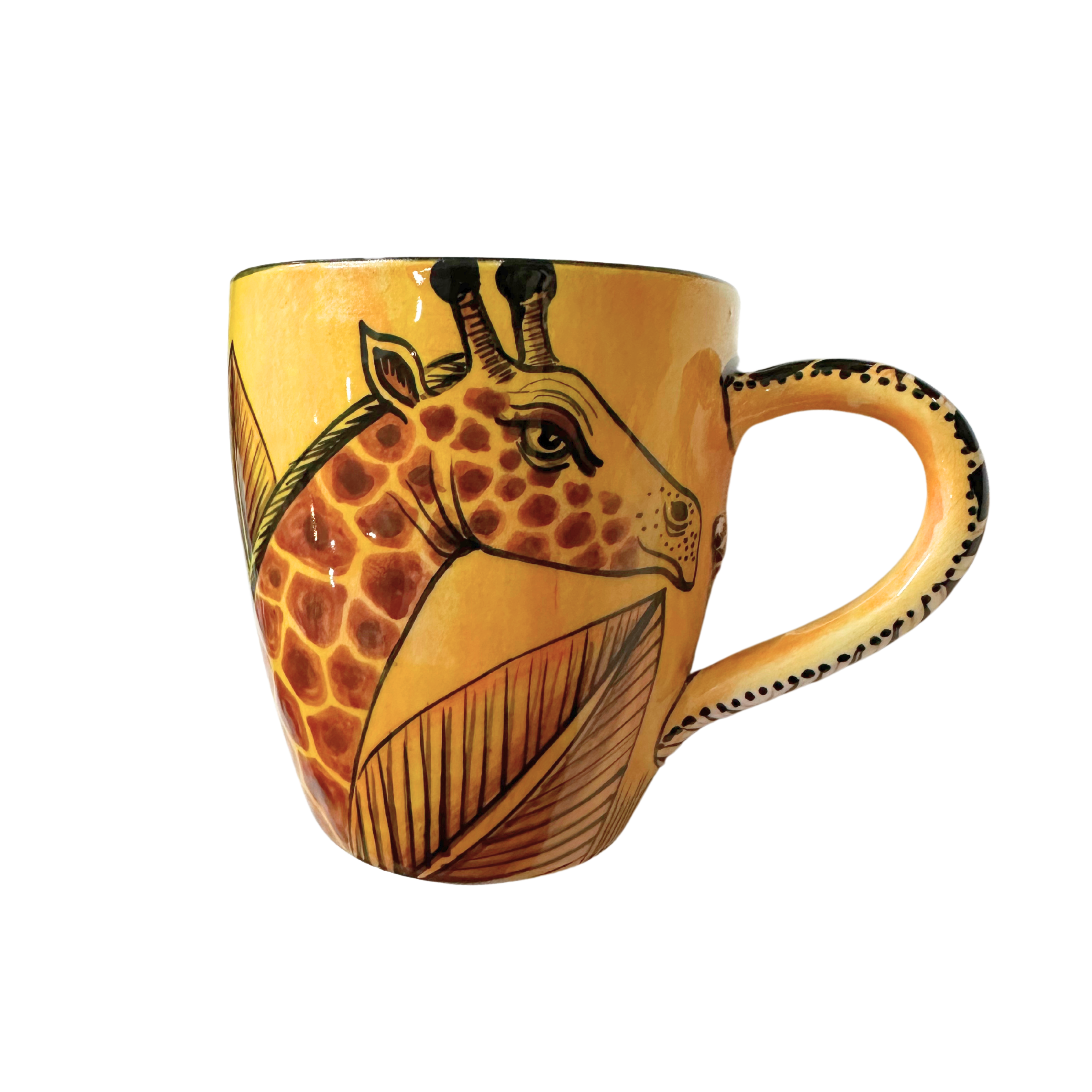 3D Hand Painted Ceramic Leopard Mug