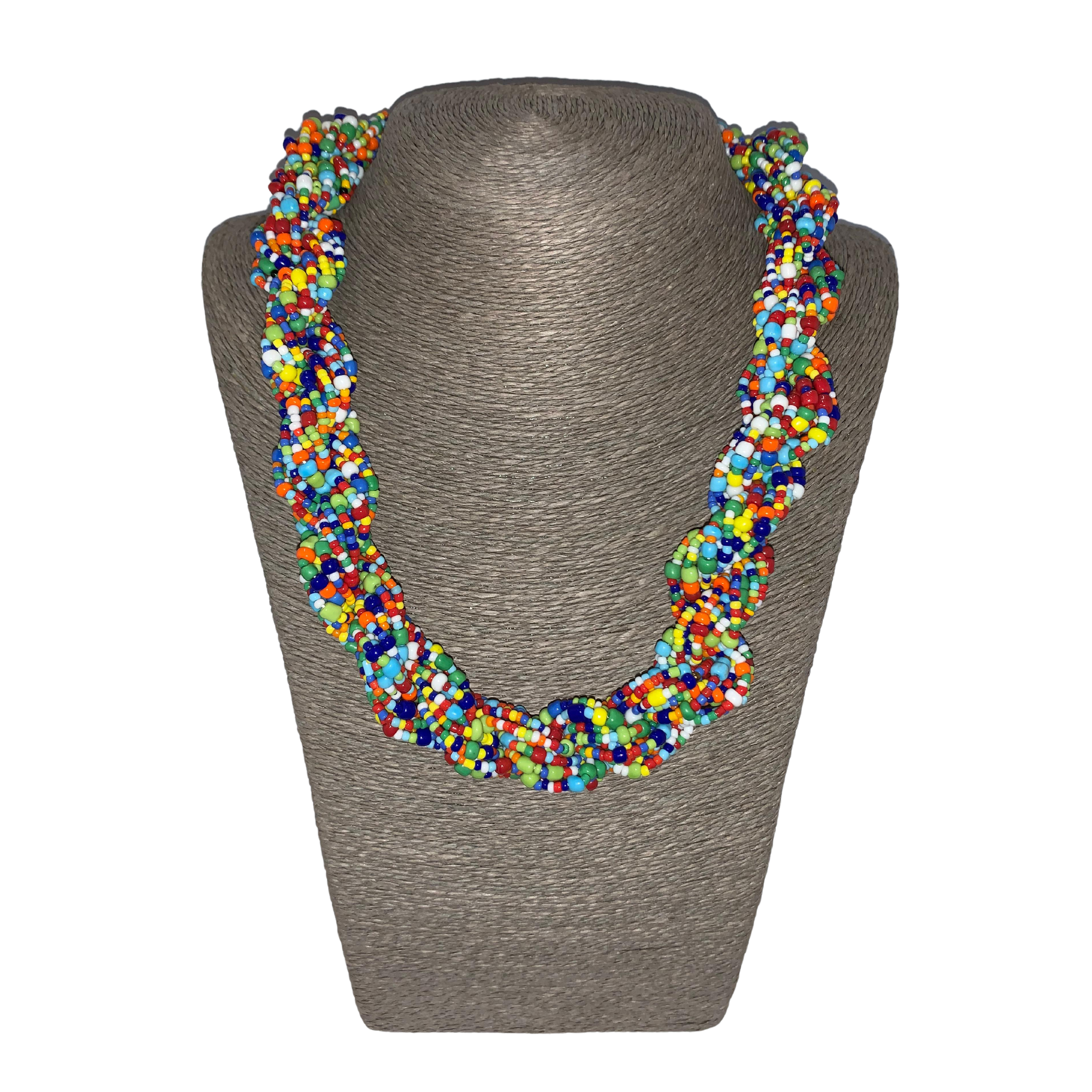 Twisted Zulu Hand Beaded Necklace