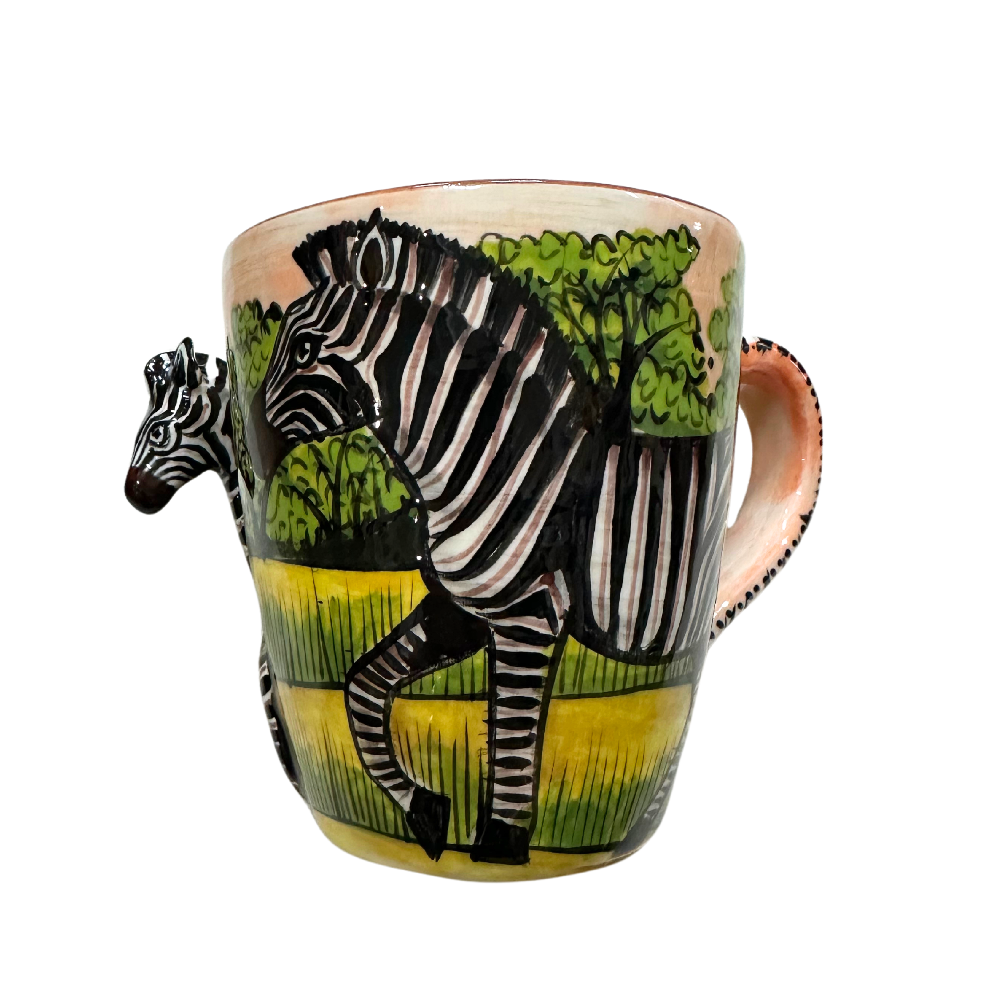 3D Hand Painted Ceramic Zebra Mug