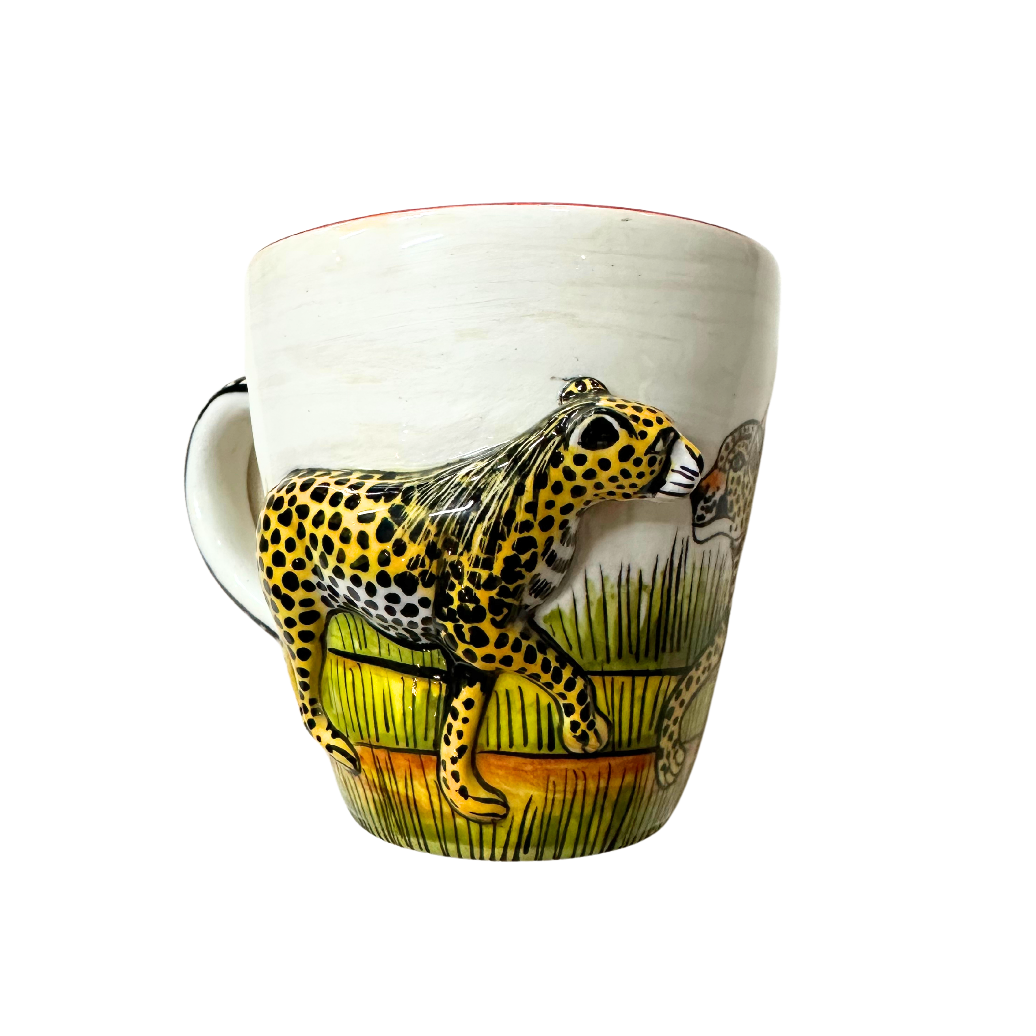 3D Hand Painted Ceramic Cheetah Mug