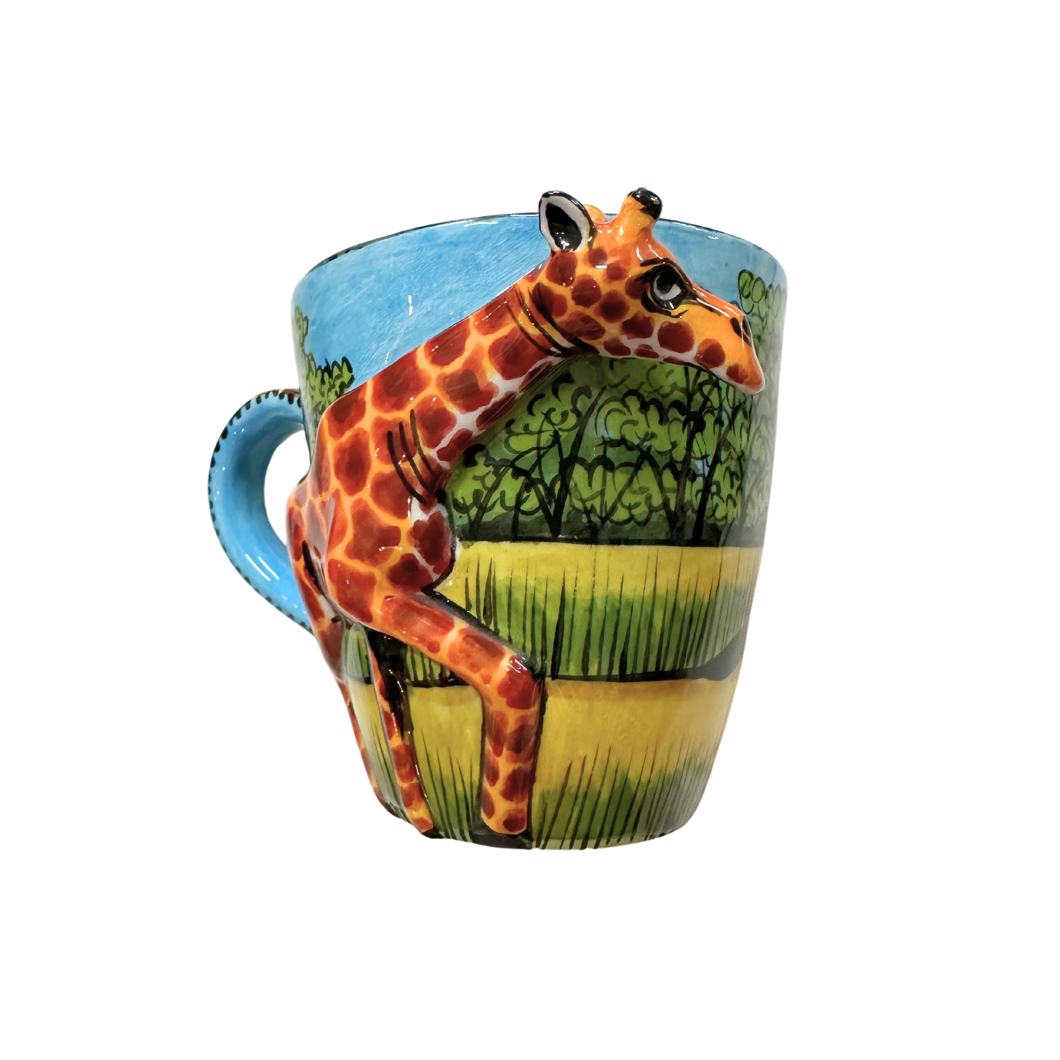 3D Hand Painted Ceramic Giraffe Mug