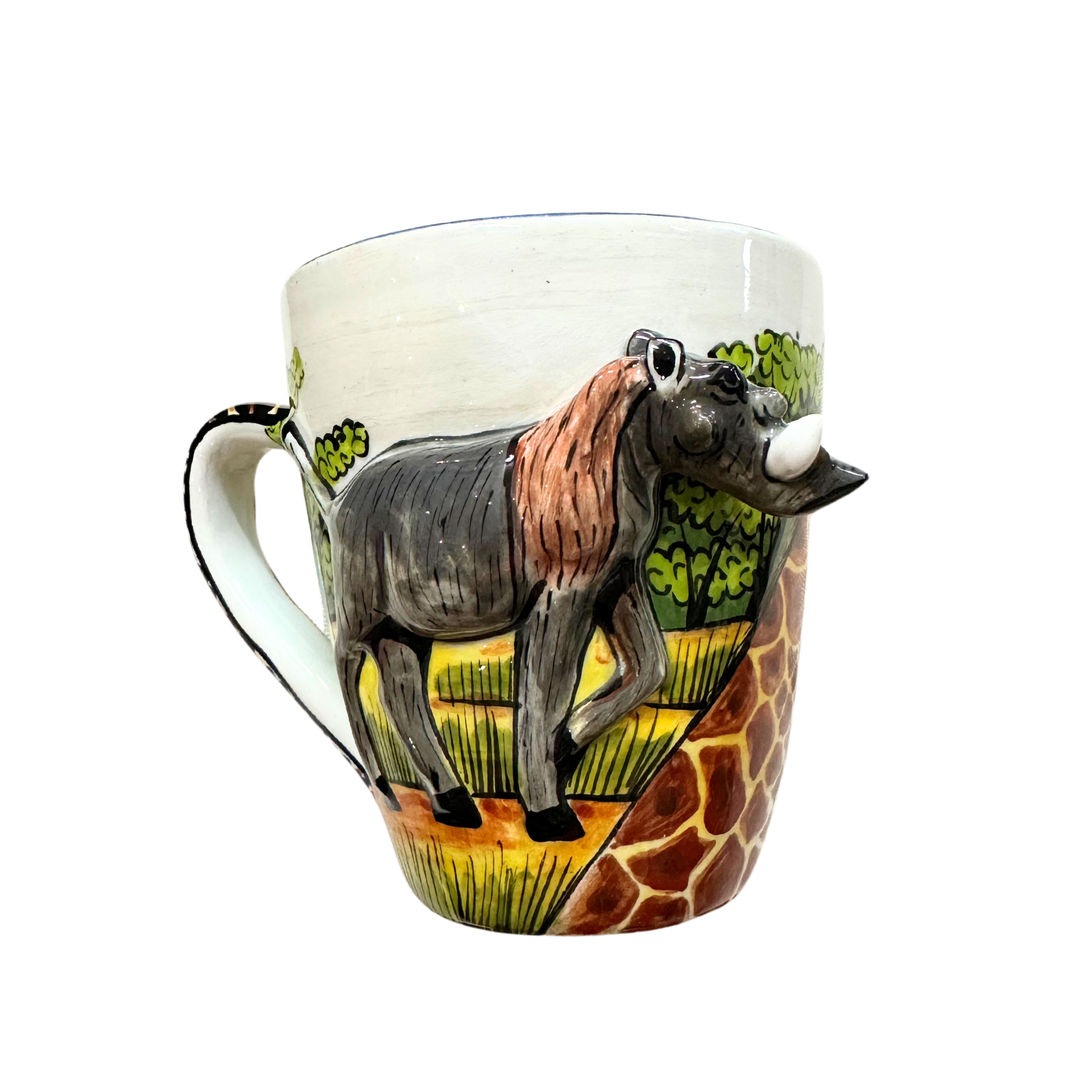 3D Hand Painted Ceramic Warthog Mug