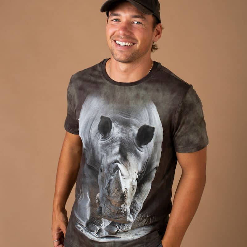 Charging Rhino Dyed Unisex T-Shirt - Grey