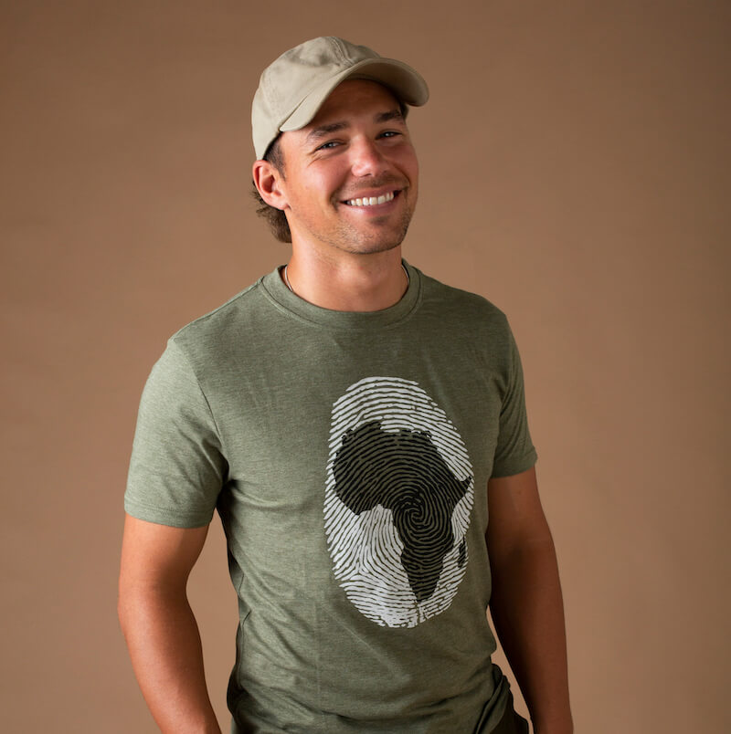 Africa Thumbprint T-Shirt - Khaki