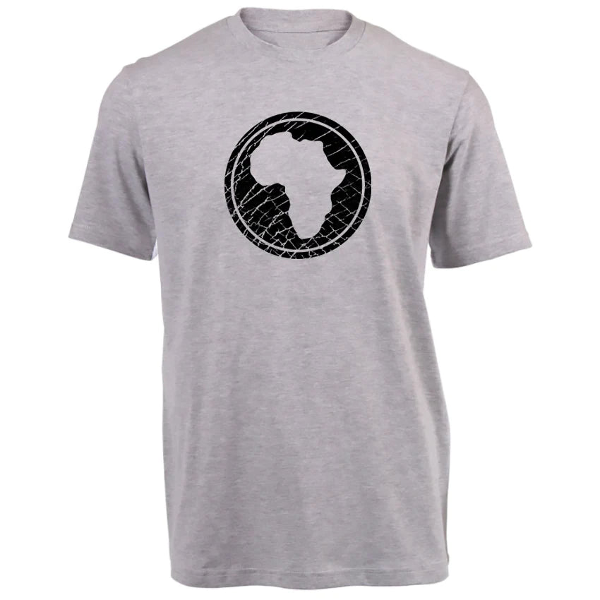 Africa on Elephant Skin T-Shirt - Black On Grey