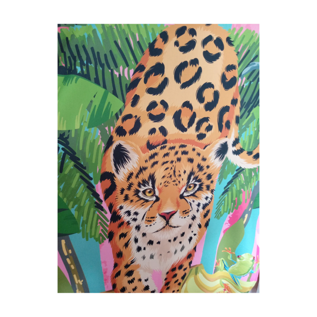 African Inspired Kimono - Striped Leopard
