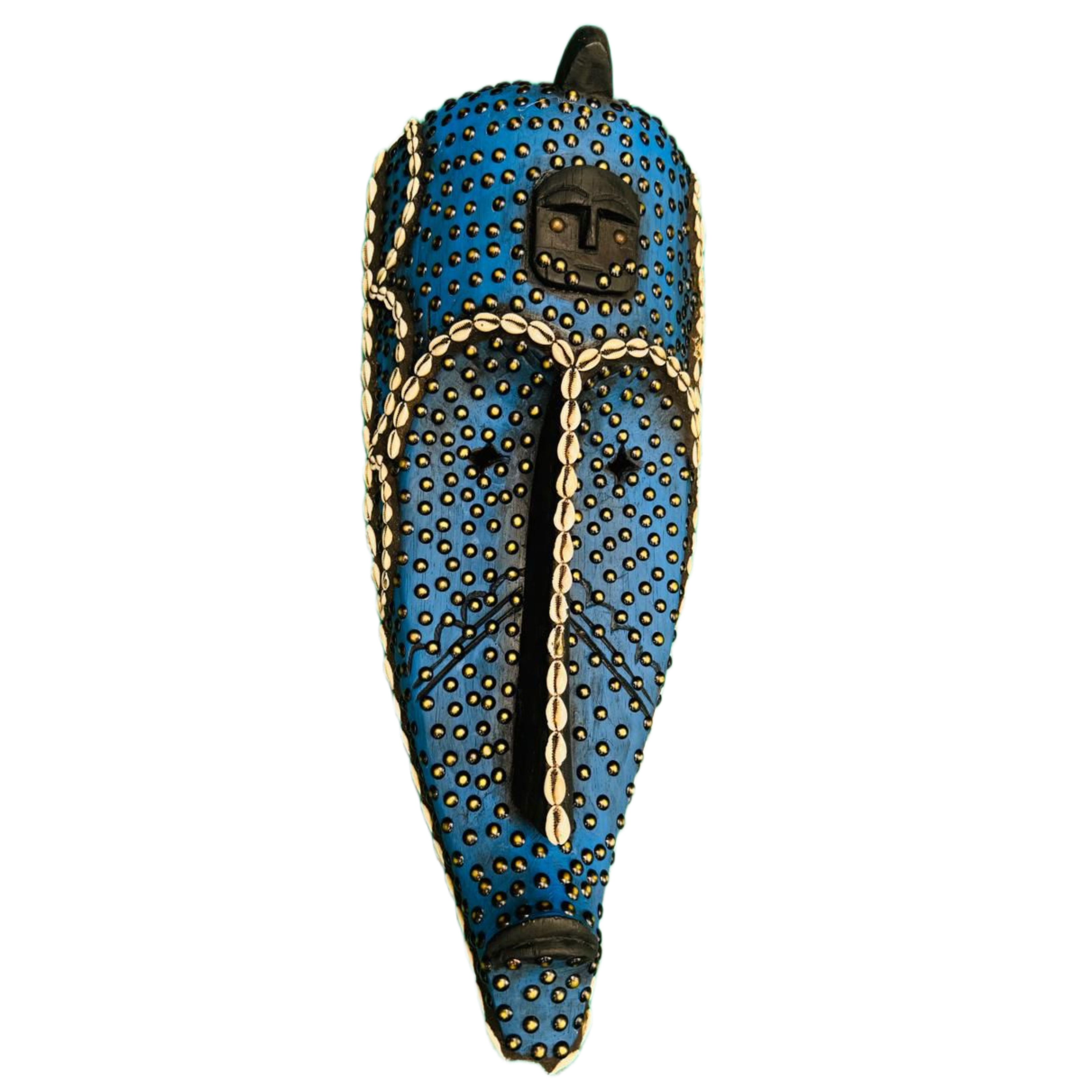 Dark Blue Shell Gabon Fang Ngil Mask